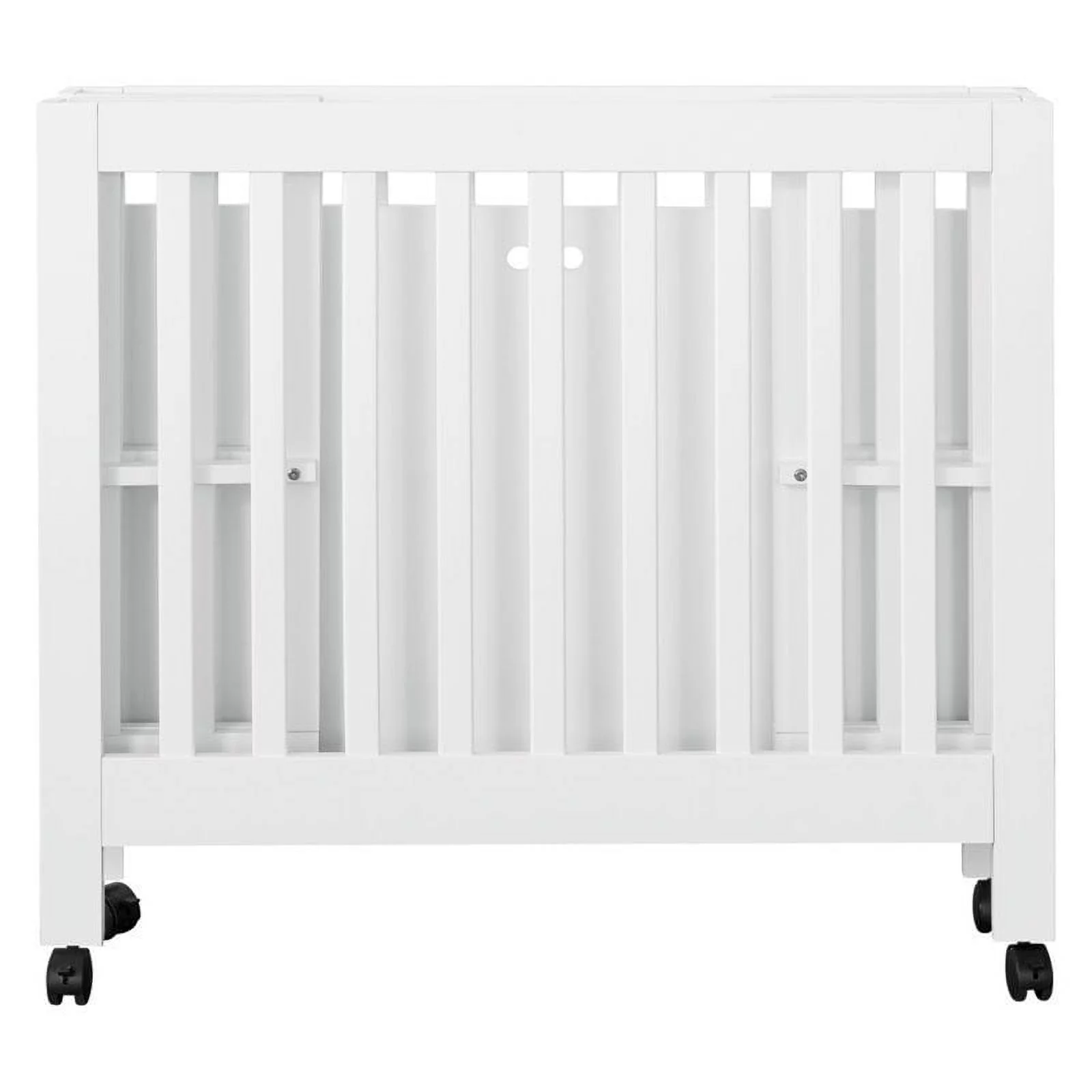 Babyletto Origami Portable Folding Mini Crib with Casters in White