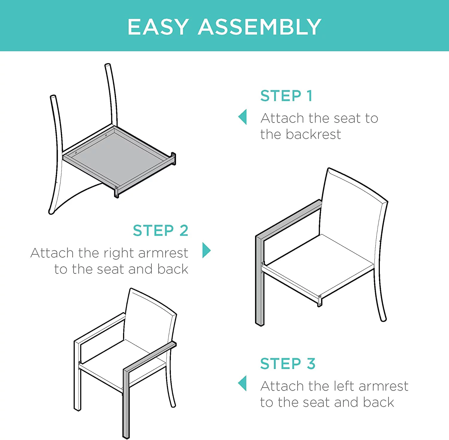 Set of 2 Stackable Outdoor Wicker Dining Chairs All-Weather Firepit Armchair w/Armrests, Steel Frame for Patio, Deck, Garden, Yard - Brown