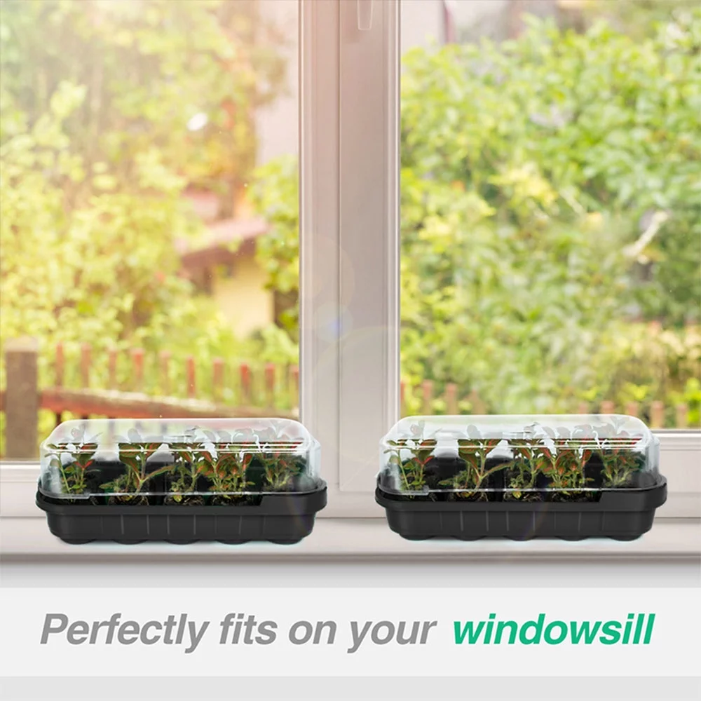 ZTOO 10 Cells Seedling Starter Tray Seed Germination Garden Flower Plant Pots Nursery Grow Box Plant Grow Seedling Germination Kit Nursery Pots Gardening Supplies