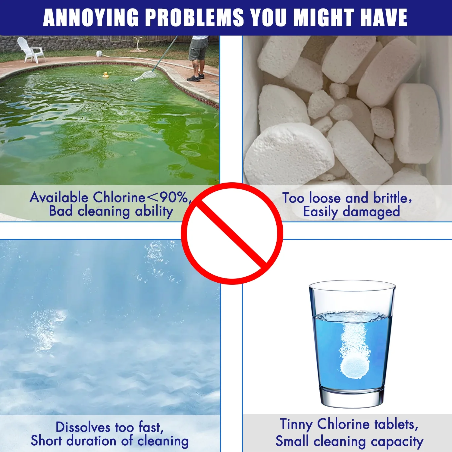 5lbs Pool&Spa 3-inch Chlorine Tablets, for Swimming Pool and Spa Use, 5lbs