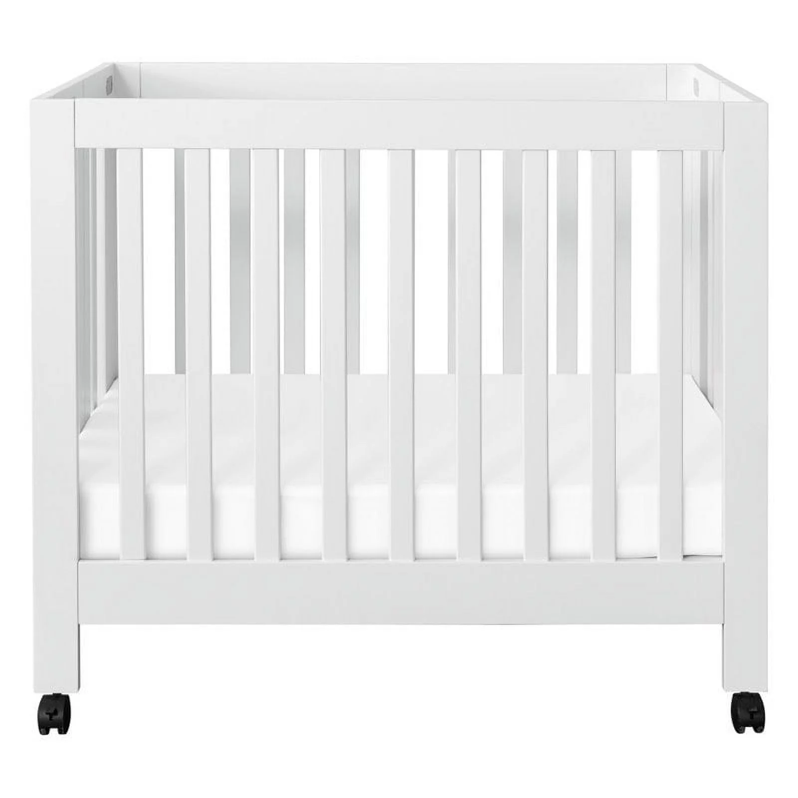 Babyletto Origami Portable Folding Mini Crib with Casters in White