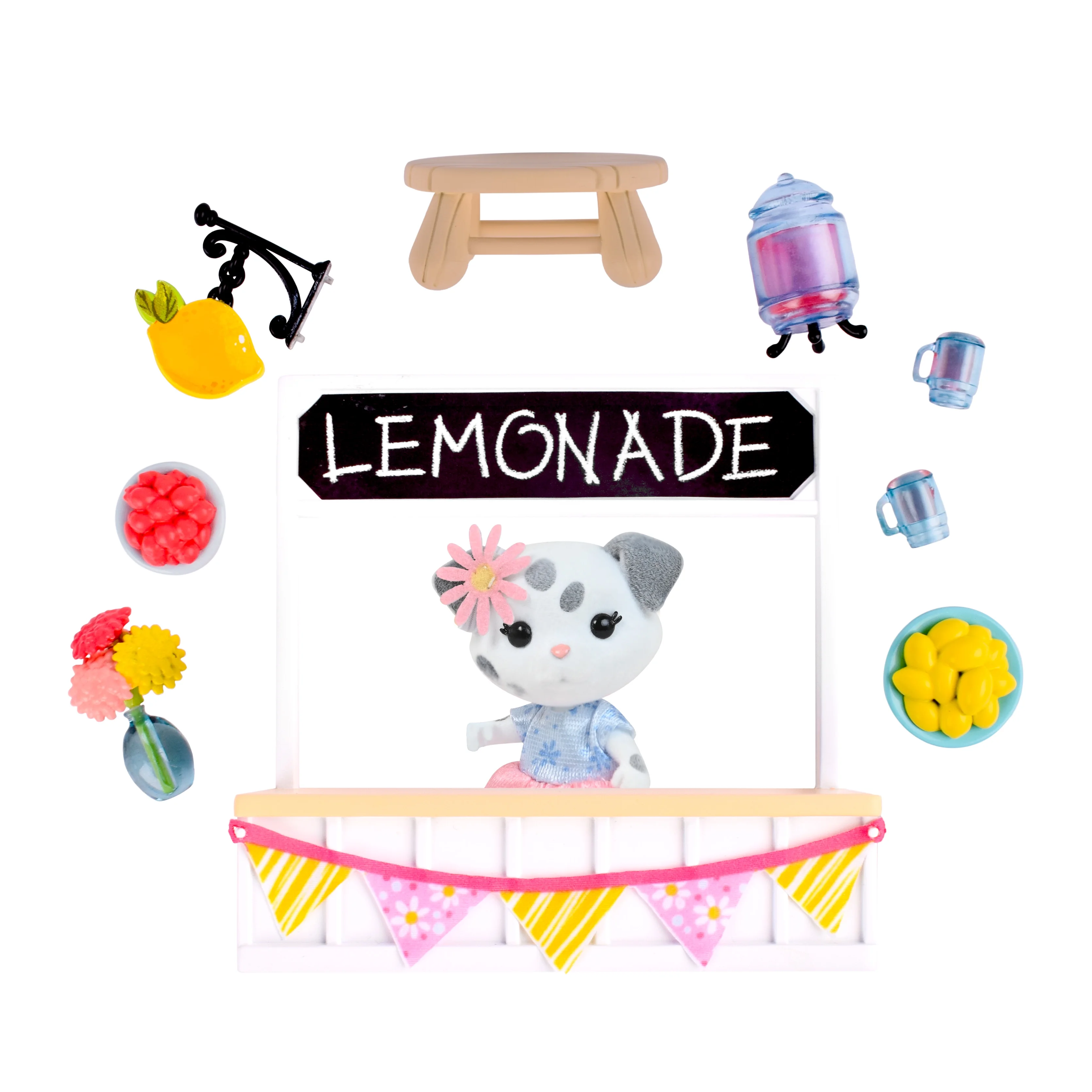 Honey Bee Acres Sweet & Sour Lemonade Stand Playset with Dog Figure, 9 Piece, Ages 3+