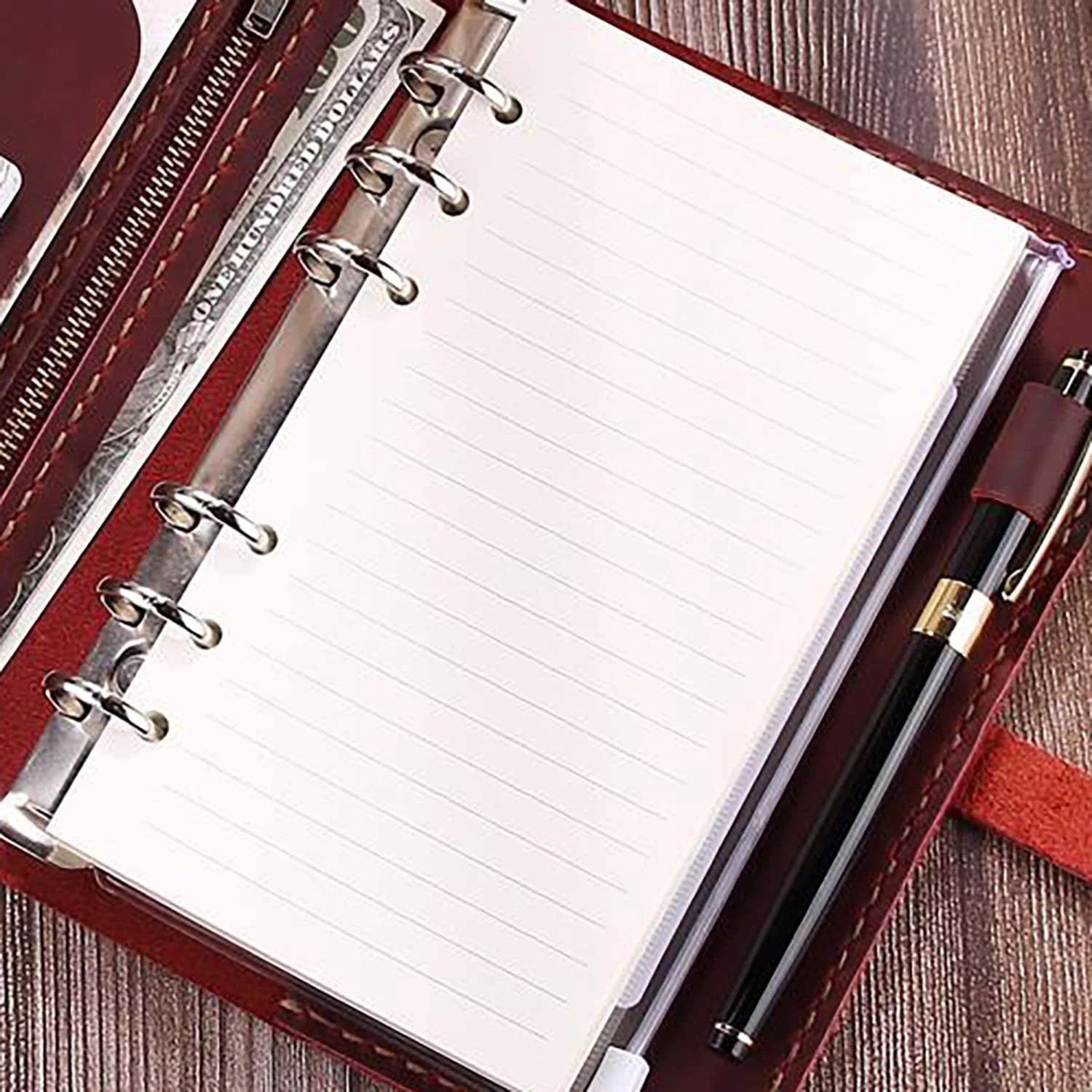 80 Sheets of 6-Ring A6 Refill Paper for Binders Planners, 6 Hole Lined Paper, 6.75