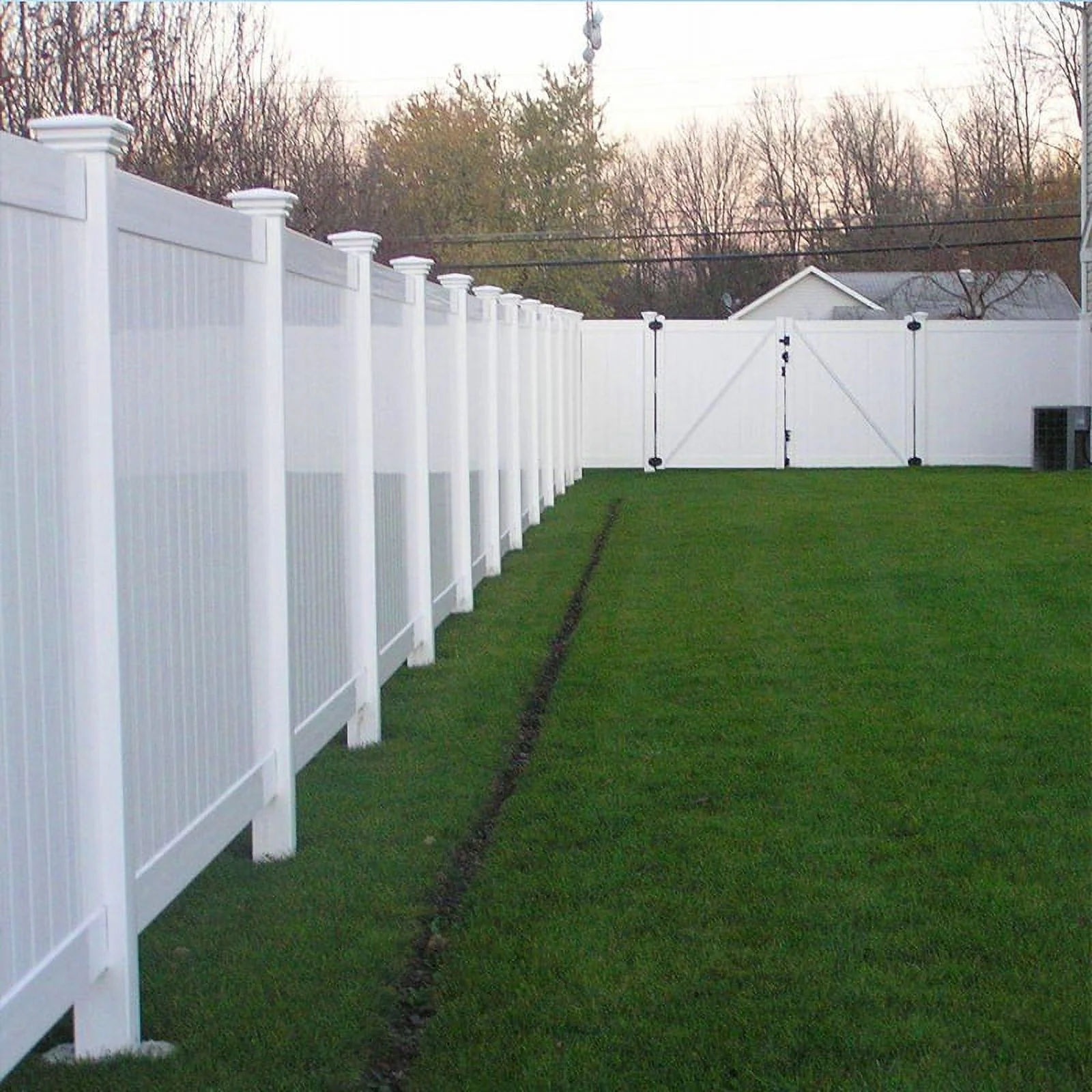 Durable White Vinyl Privacy Fence Panels Set of 2 - 6ft.H x 6ft.W - Superior Outdoor Garden Fencing Solution for Enhanced Privacy and Style