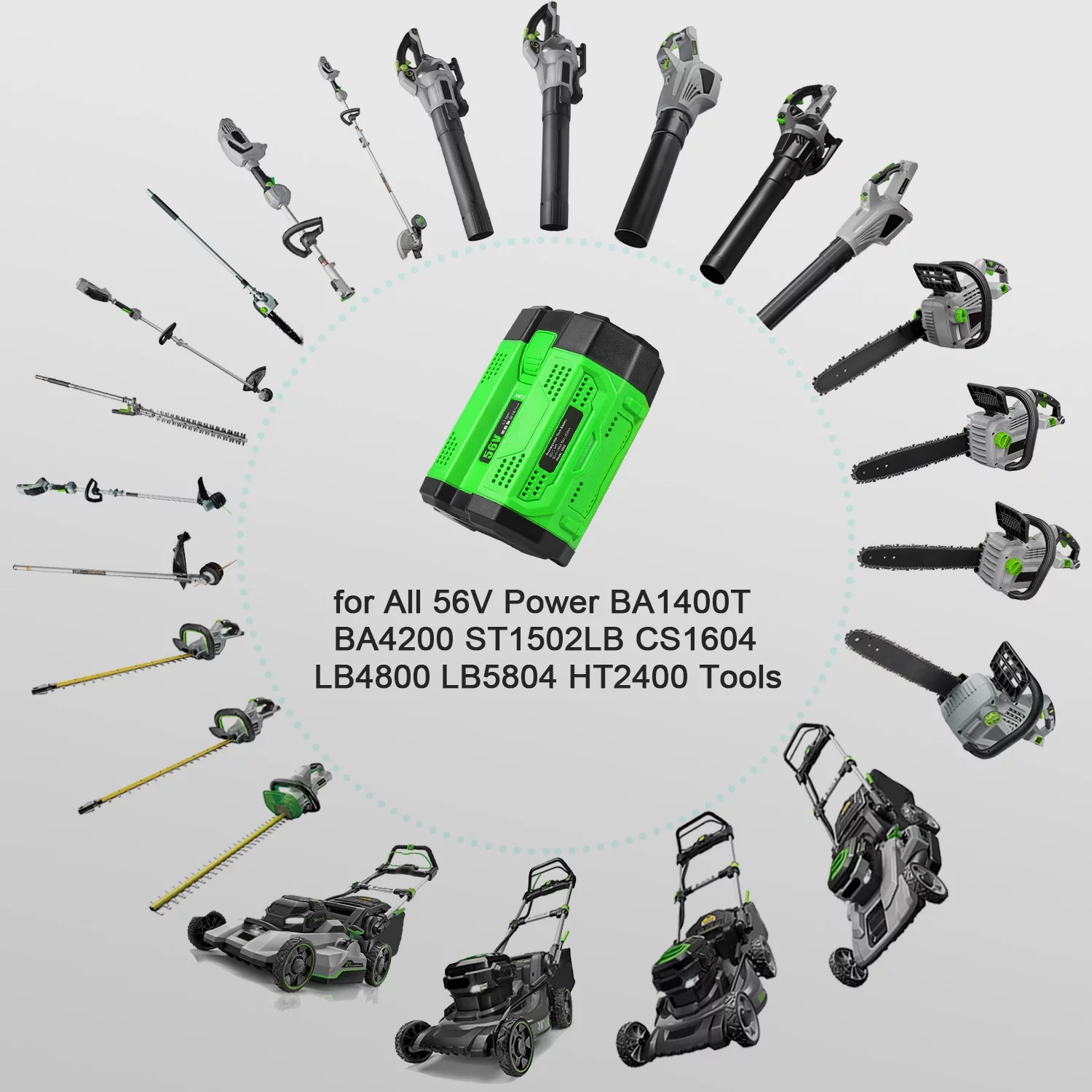 SUNBAT 56V 5000mAh Replacement Battery for EGO BA2800 BA4200 BA1400, 5.0Ah Lithium Ion Battery Compatible with All Power 56V CS1604 CS1804 CS1403 HT2400 LB6504 LB5804 LB6500 LB4800 PH1400 Tools