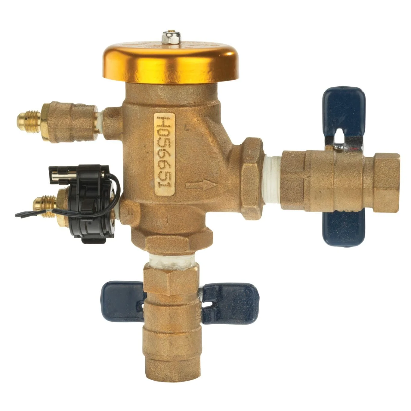 Febco 765 3/4 Inch Bronze Pressure Vacuum Breaker Backflow Preventer with Quarter Turn Shutoffs and Union Connections and Freeze Sensor - T765DUB