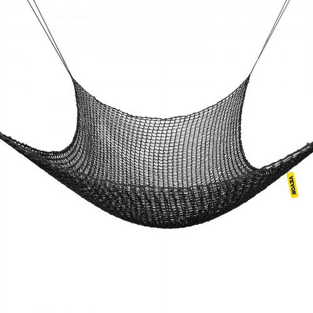 VEVOR Climbing Cargo Net, 14.8 x 14.8 ft Playground Climbing Cargo Net, Polyester Double Layers Cargo Net Climbing Outdoor w500lbs Weight Capacity, Rope Bridge Net for Tree House, Monkey Bar, Black