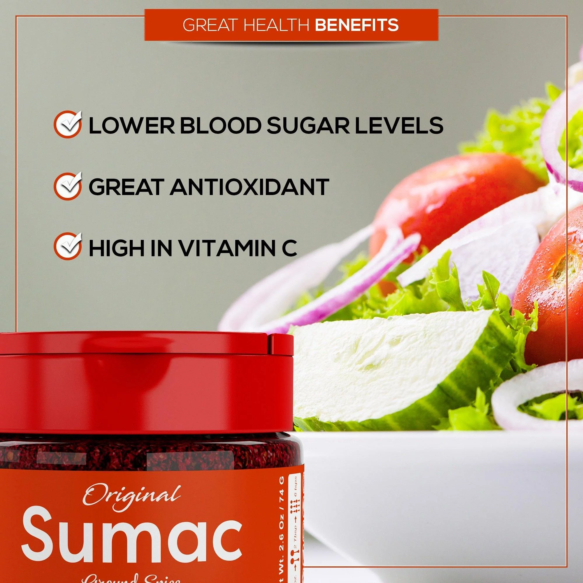 USimplySeason Original Sumac Spice - Lemony Tart Middle Eastern Berry Powder, 5oz