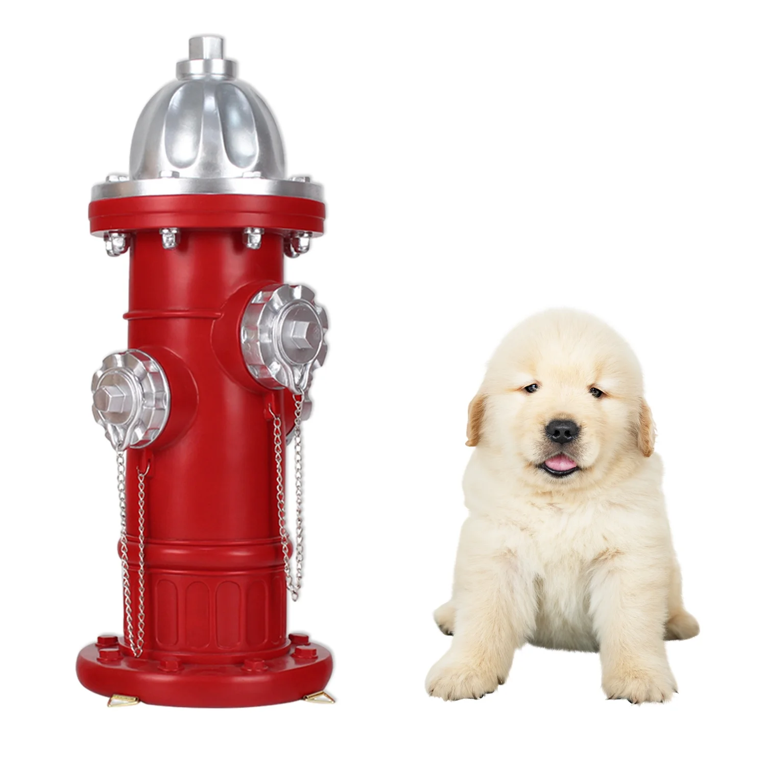Dog Fire Hydrant Pee Post, Prefdo Puppy Pee Post Training Statue, Indoor Outdoor Fire Hydrant Decor Figurines for Yard Art Garden Lawn,  Gift for Fireman (14.5 inch )