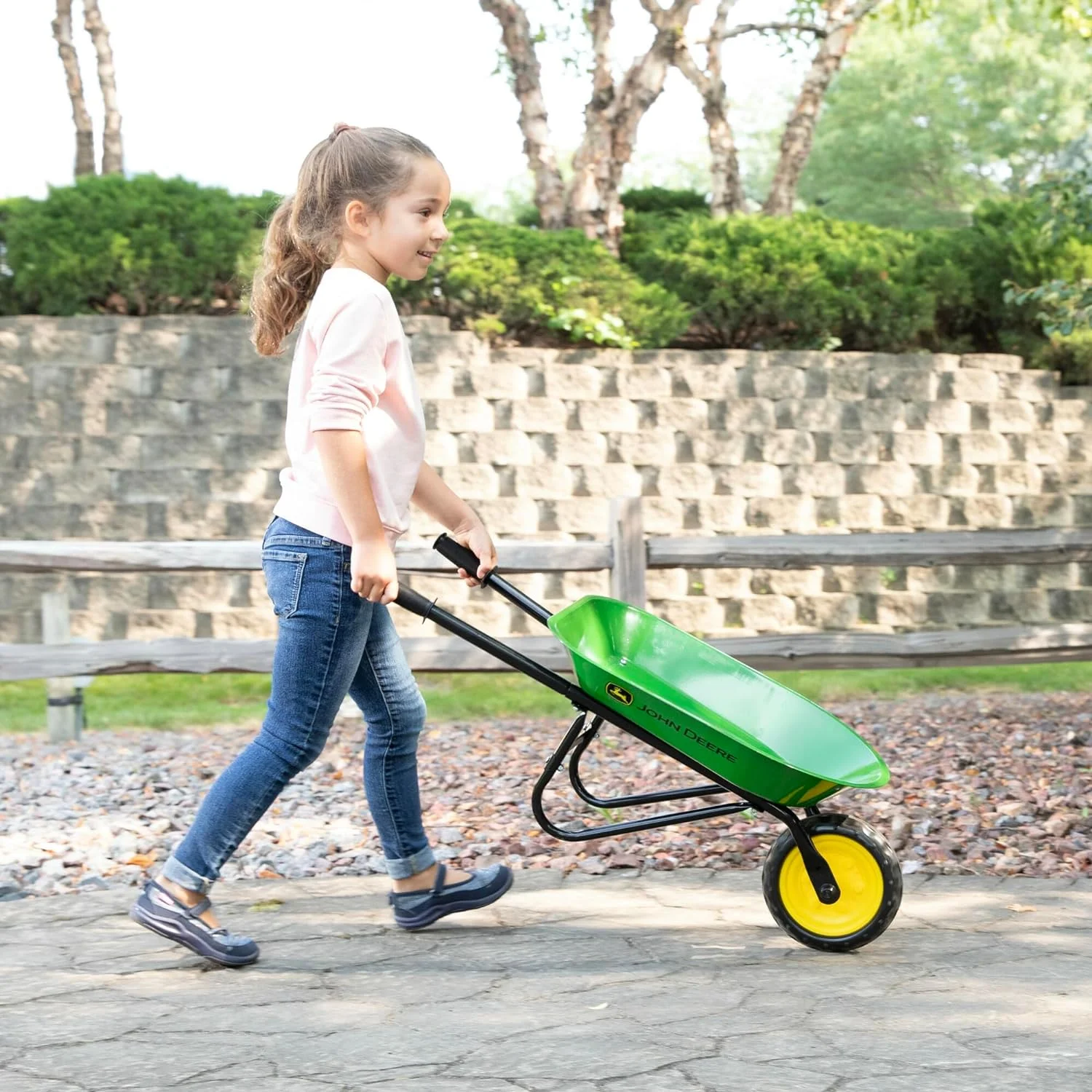 Kids Wheelbarrow - 34 Inch - Kids Gardening Tools - John Deere Toys - Ages 2 Years and Up