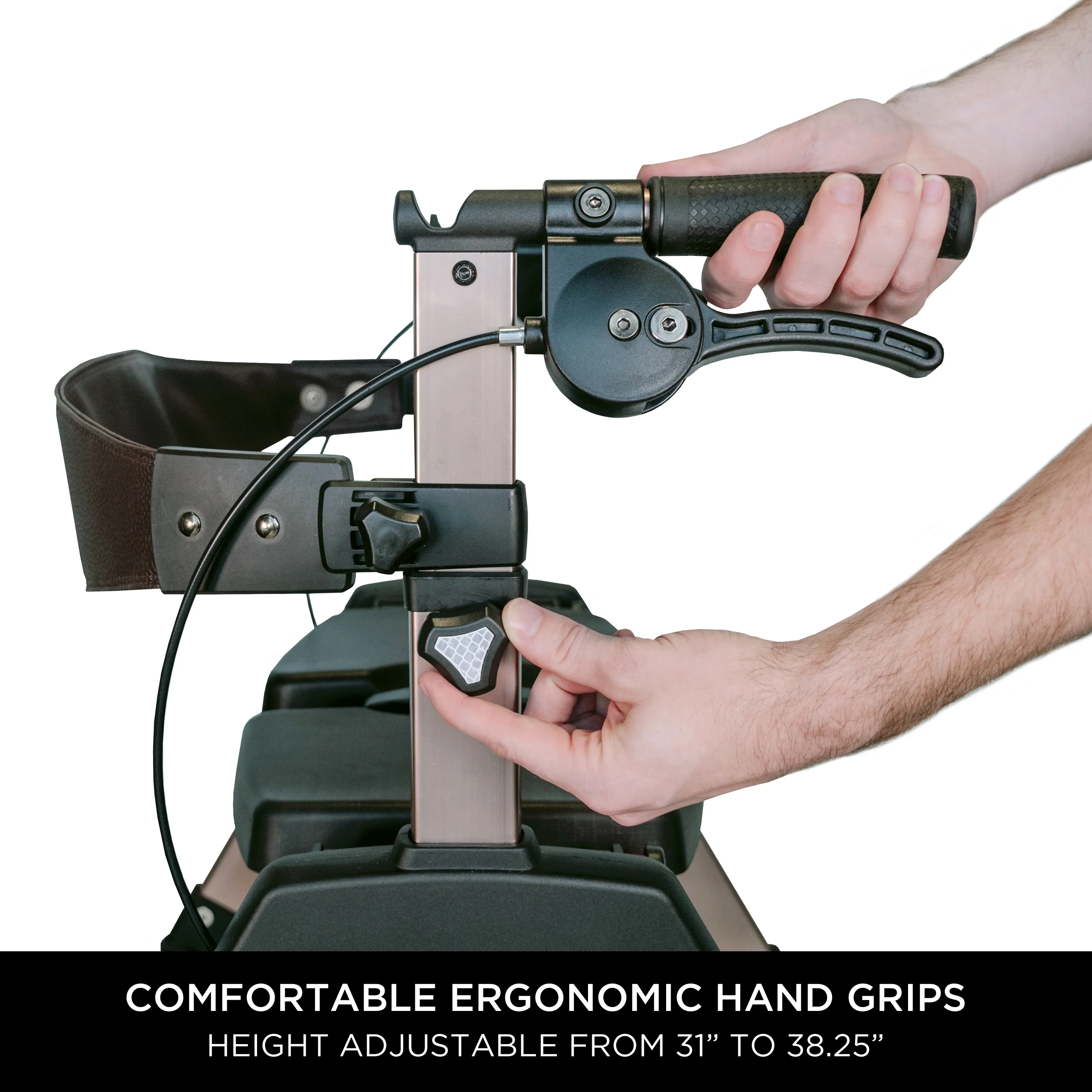 Signature Life Elite Travel Rollator Heavy Duty, Bariatric Mobility Rollator, Extra Wide 500 lbs, Folding Walker with Seat, Champagne Gold