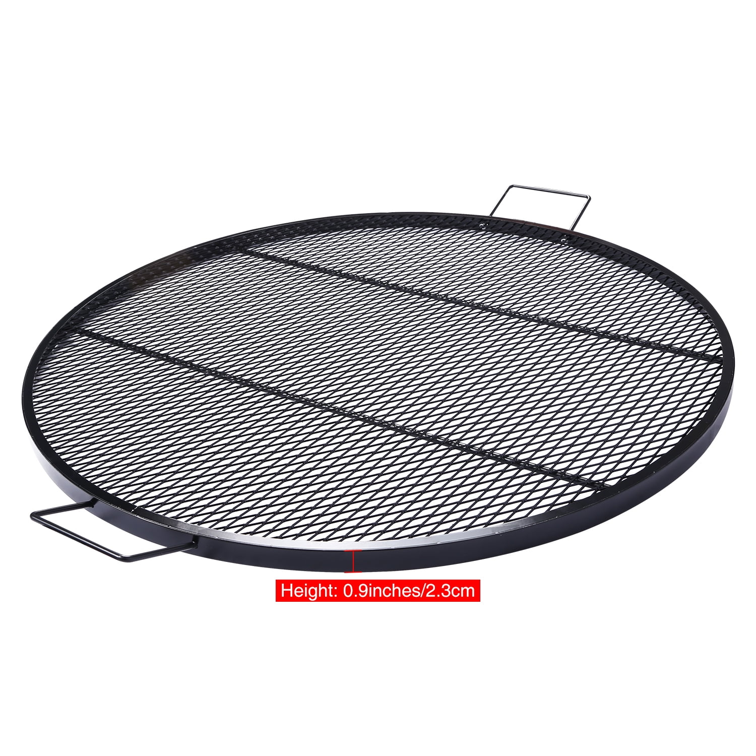 Lineslife Fire Pit Cooking Grill Grates, Heavy-Duty Outdoor Round BBQ X-Marks Grill, Camping Cookware, 36 Inch Black