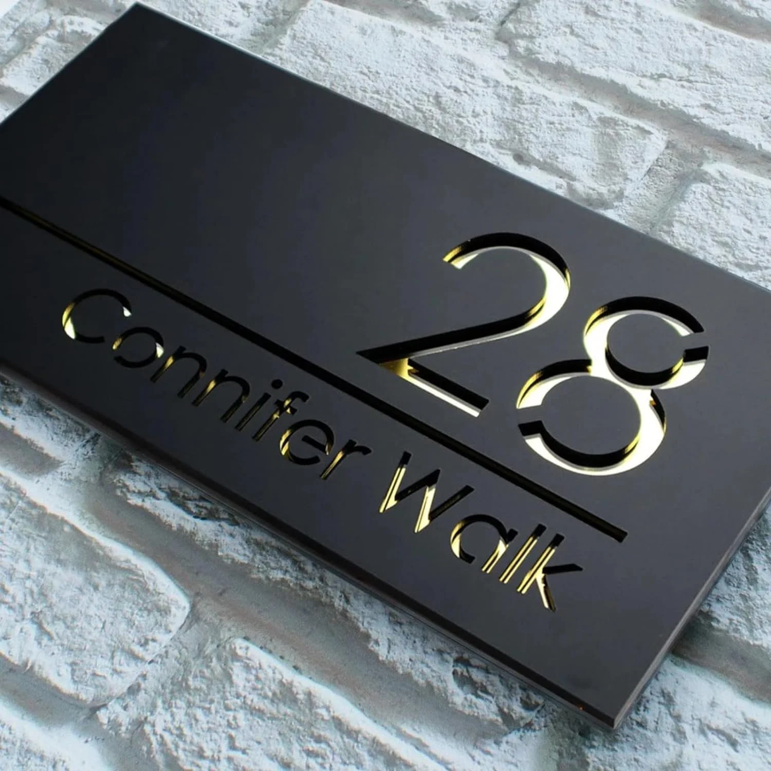 Customized Sign Outdoor House Numbers Plate Personalized House Number Plaque Modern Acrylic Laser Cut 3d Home Number Address Plaques with Street Name for House