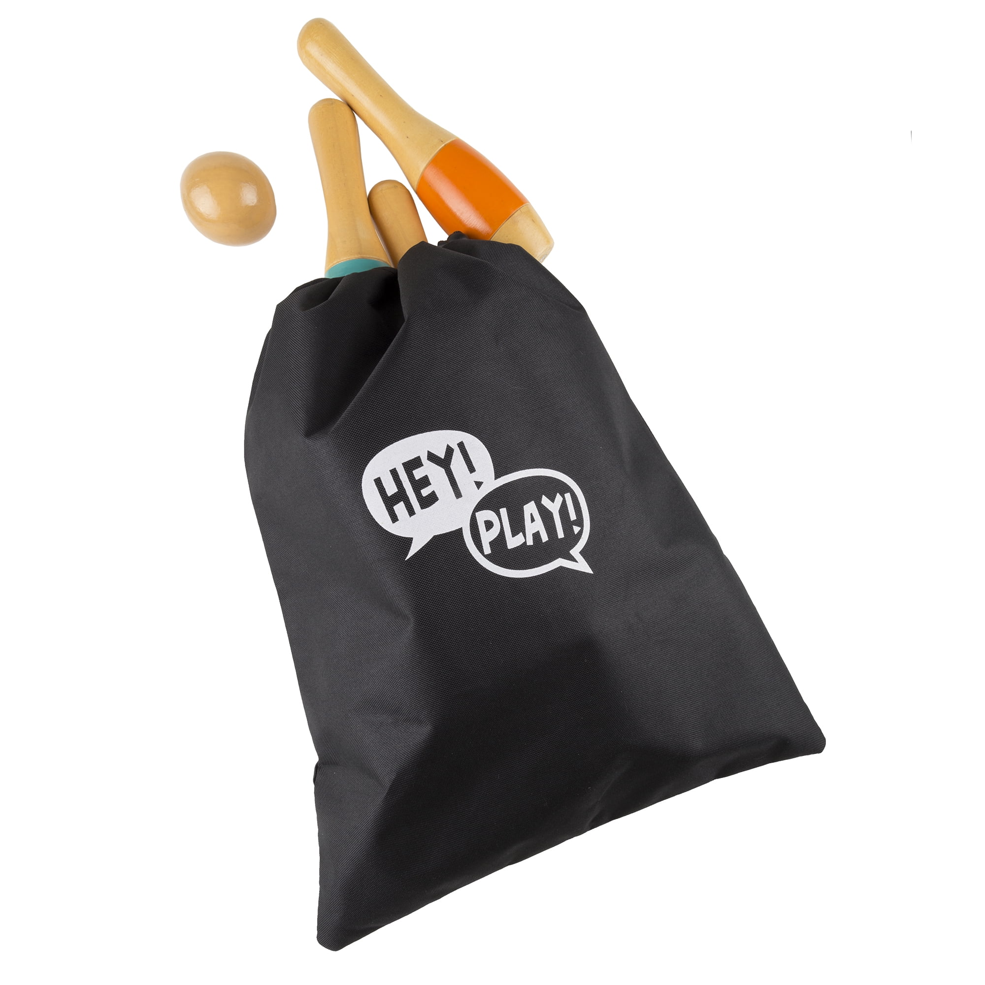 Lawn Bowling Game/Skittle Ball- Indoor and Outdoor Set by Hey! Play! (9.5 Inch)