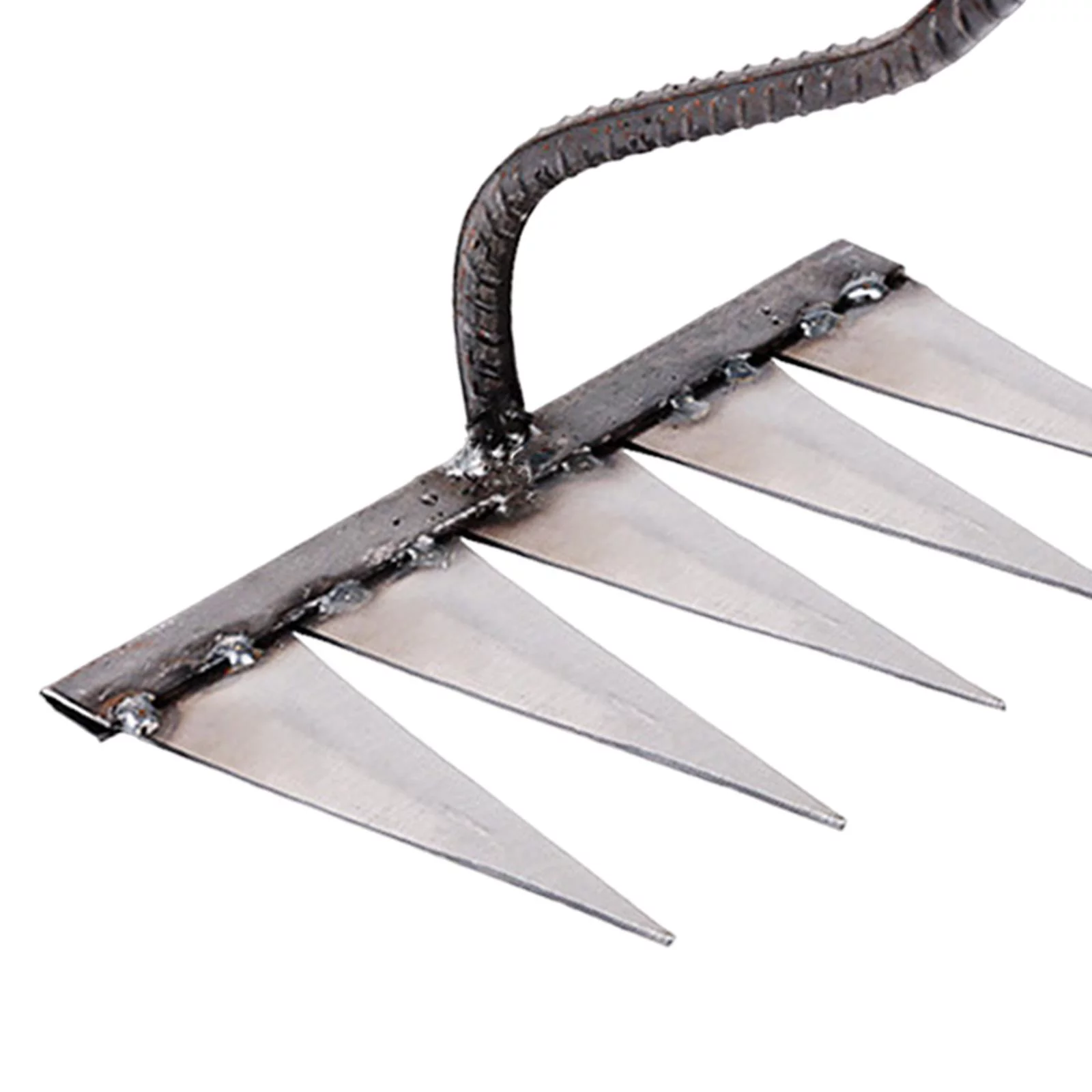 Garden Rake Sharp Tines Rake Durable Rust Resistant Weeding Removal Rake Loosening Soil Rake for Planting Gardening Farm Backyard Mulching with 5 Tines