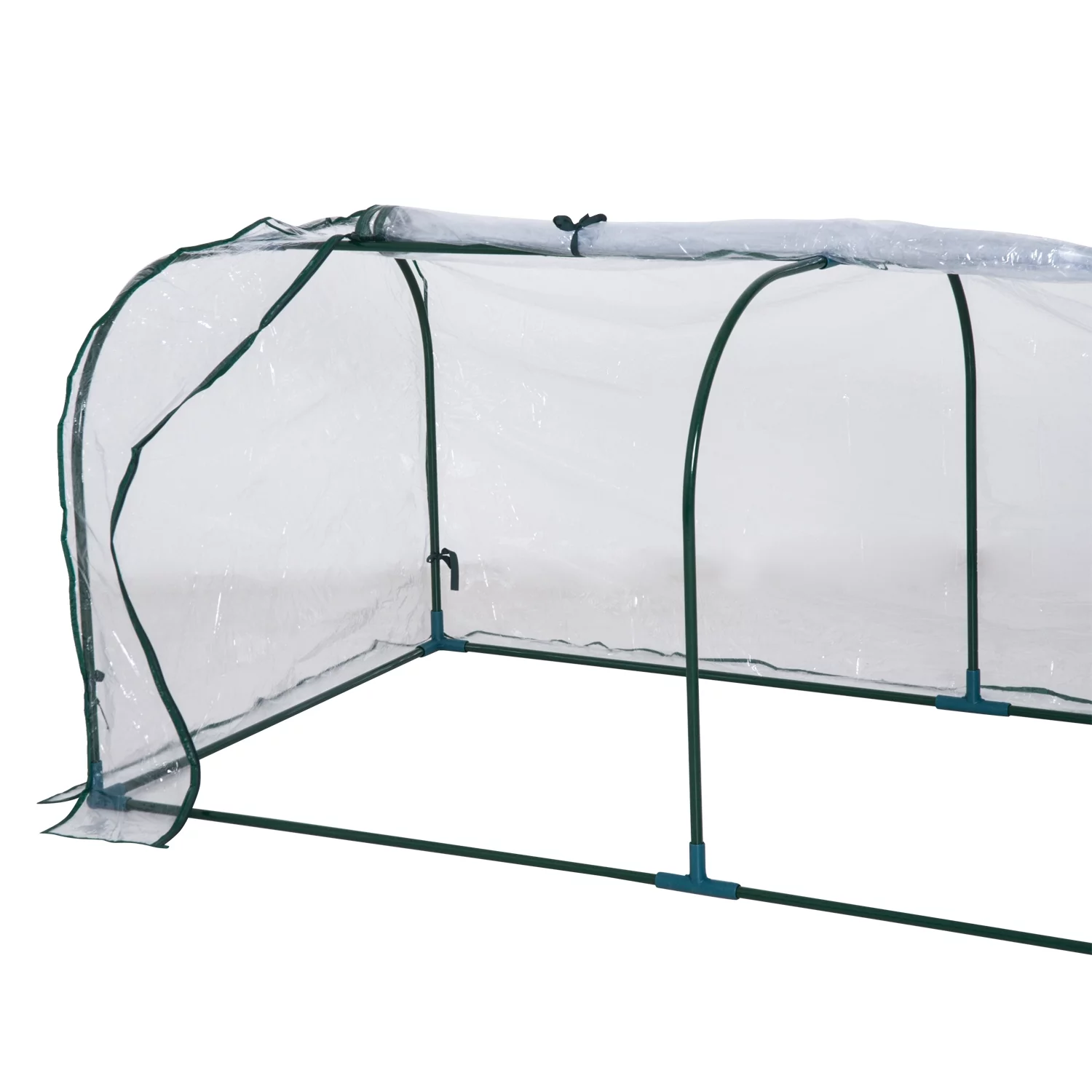 Outsunny Portable Mini Cloche Greenhouse with Zipper Doors, 7' L x 3' W x 2.5' H, Waterproof UV Protected Cover