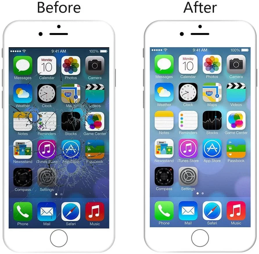 Compatible with iPhone 8 Plus 5.5 Inch Retina HD LCD Touch Screen Digitizer Glass Full Assembly Replacement in White with Repair Tools