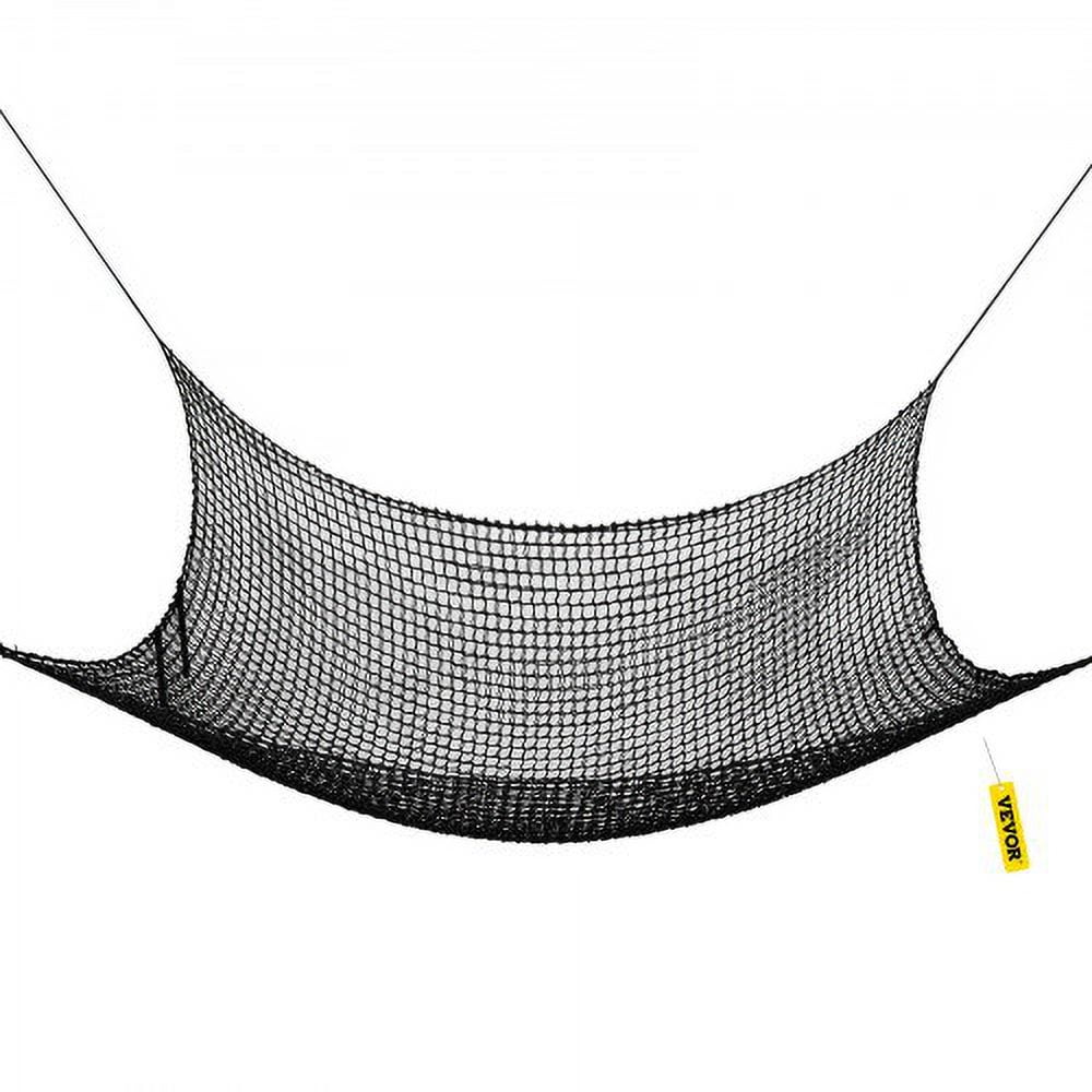 VEVOR Climbing Cargo Net, 14.8 x 14.8 ft Playground Climbing Cargo Net, Polyester Double Layers Cargo Net Climbing Outdoor w500lbs Weight Capacity, Rope Bridge Net for Tree House, Monkey Bar, Black