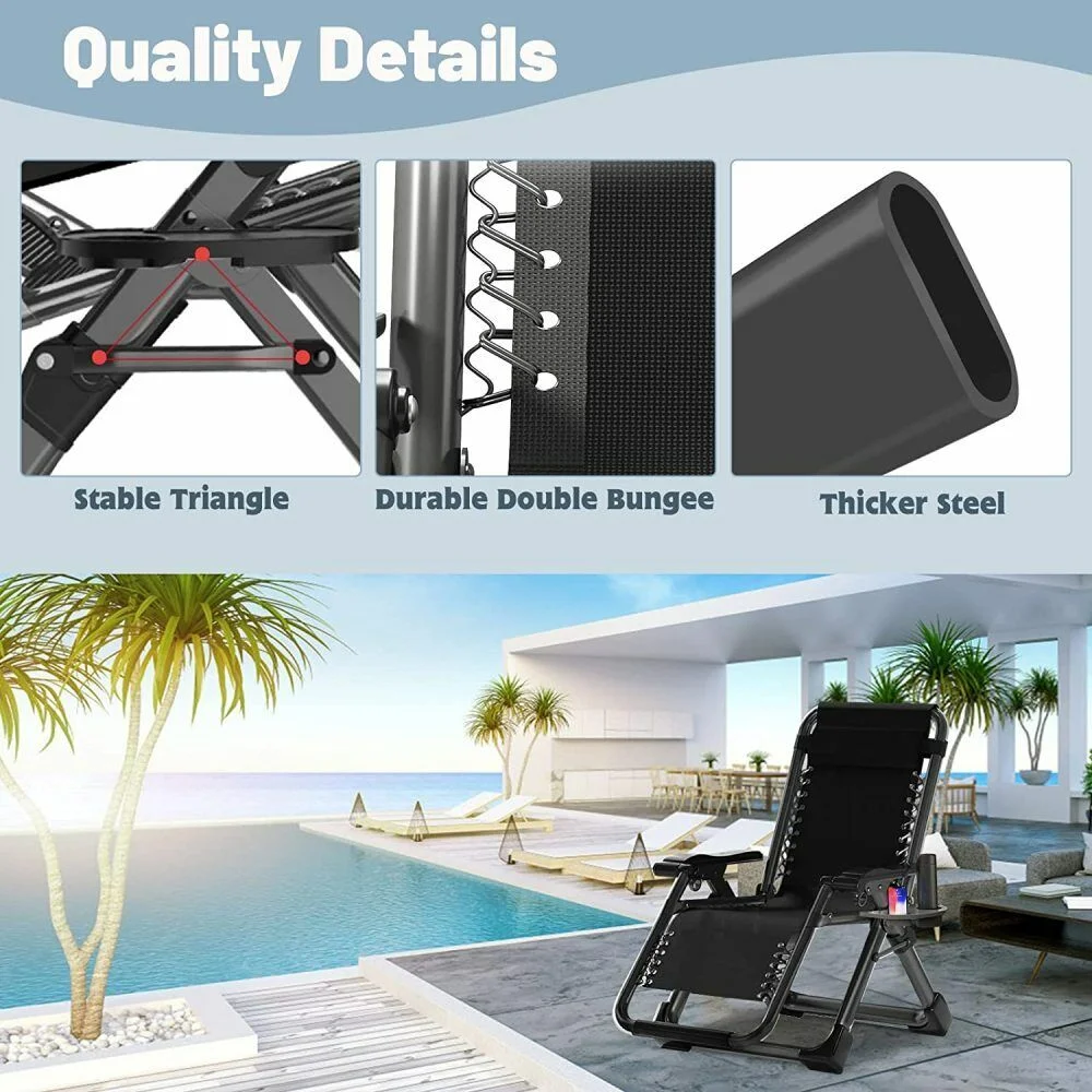 Zero Gravity Chair Folding Recliner Patio Lounge Beach Lawn pool Chair Outdoor