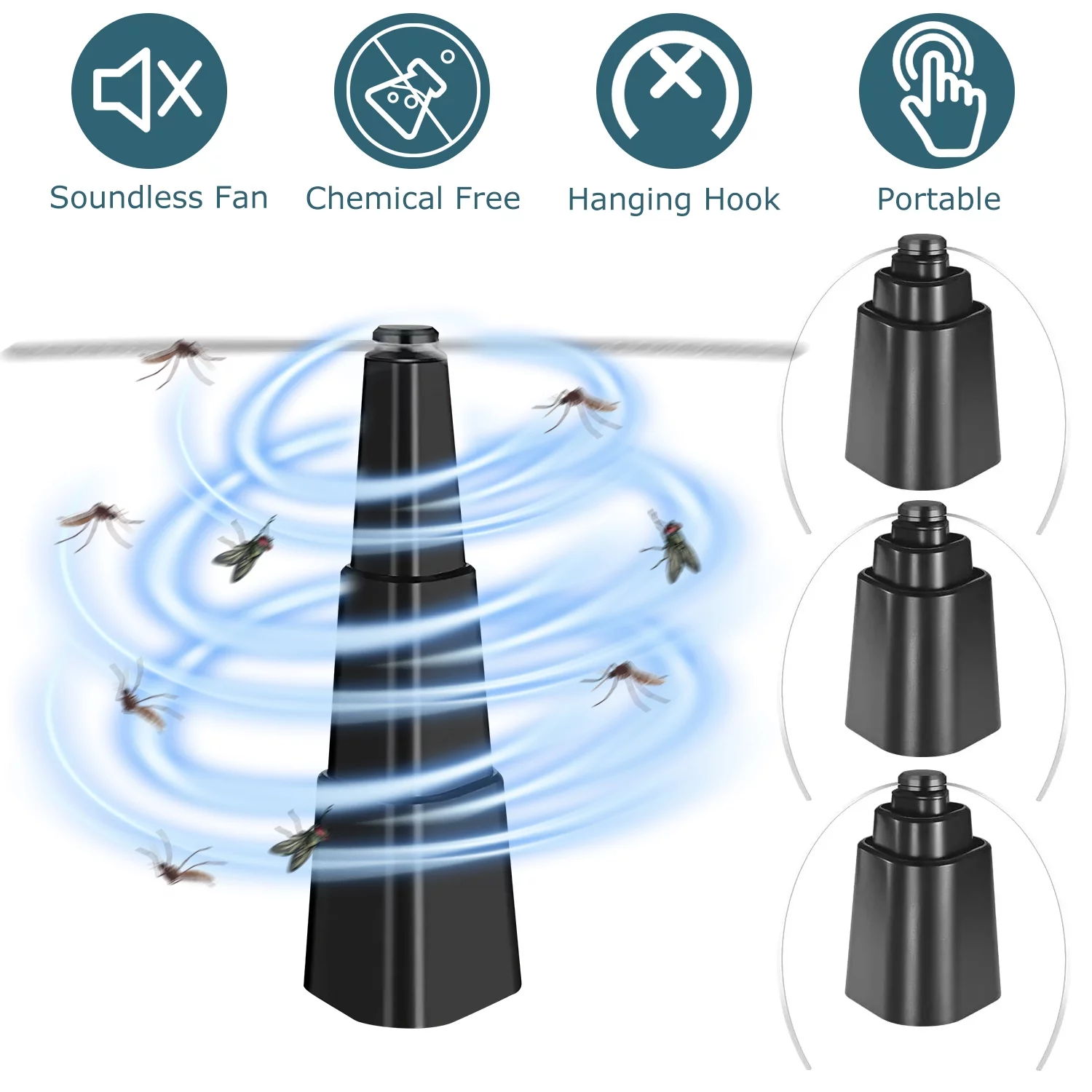 Fly Fans for Tables, iMounTEK 4 Pack Fly Repellent Battery Powered Bug Deterrent Fan for Restaurant Party Barbeque Outdoor Indoor