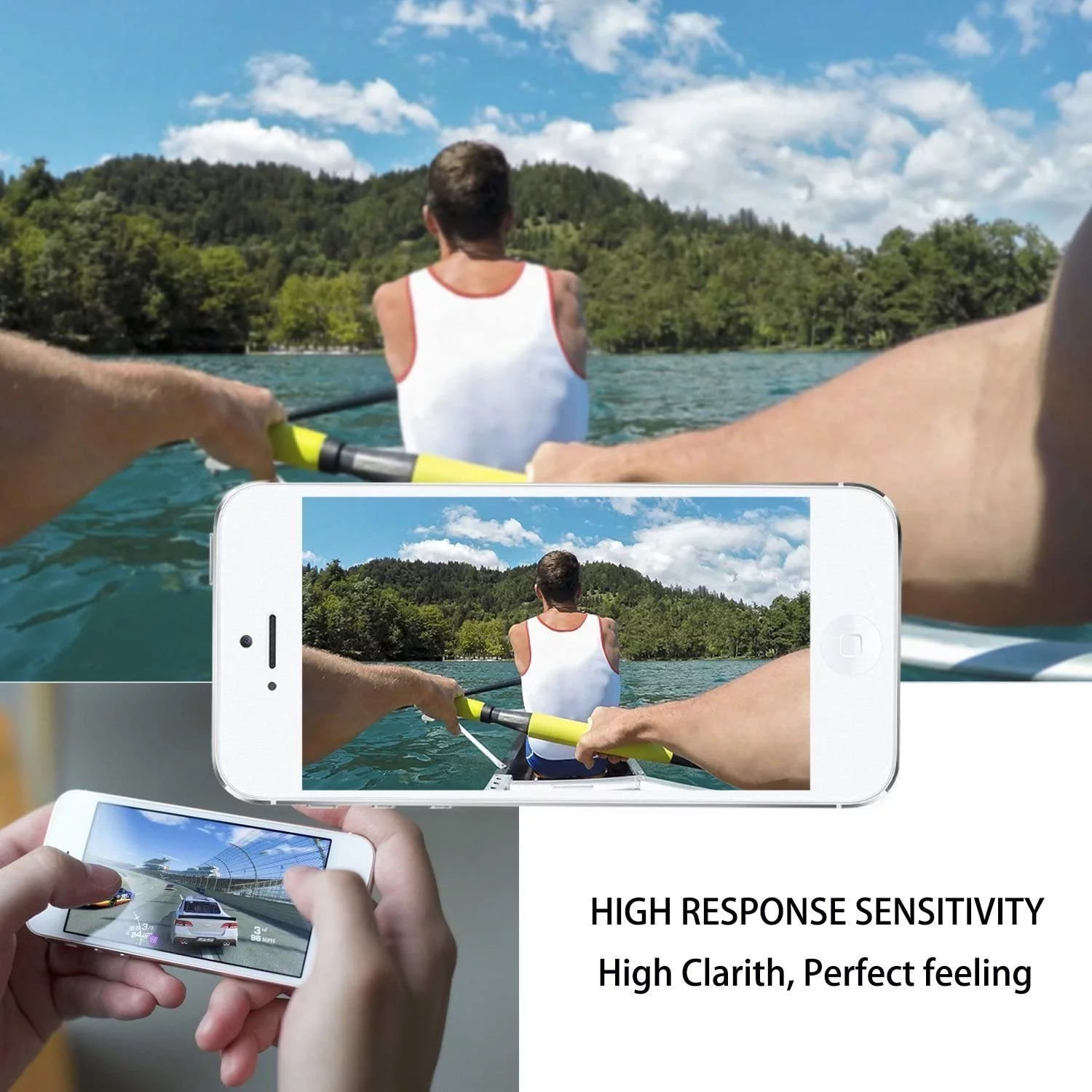 Compatible with iPhone 8 Plus 5.5 Inch Retina HD LCD Touch Screen Digitizer Glass Full Assembly Replacement in White with Repair Tools