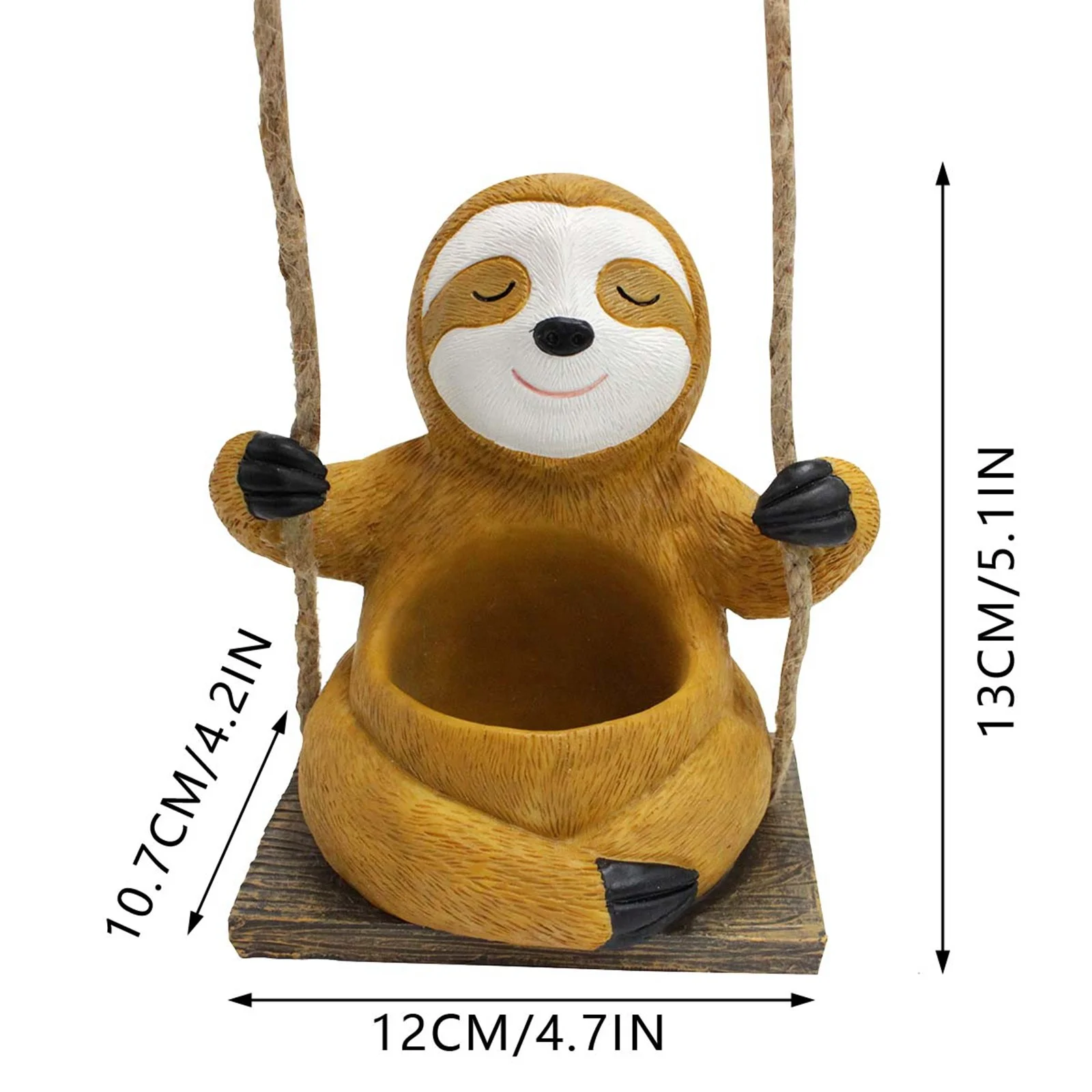 Garden Office Decoration,Hanging Swing Flower Pot Sloth Statue Flower Pot Swing Balcony Garden Corridor Courtyard Decoration Indoor Outdoor Home Decor & Gifts