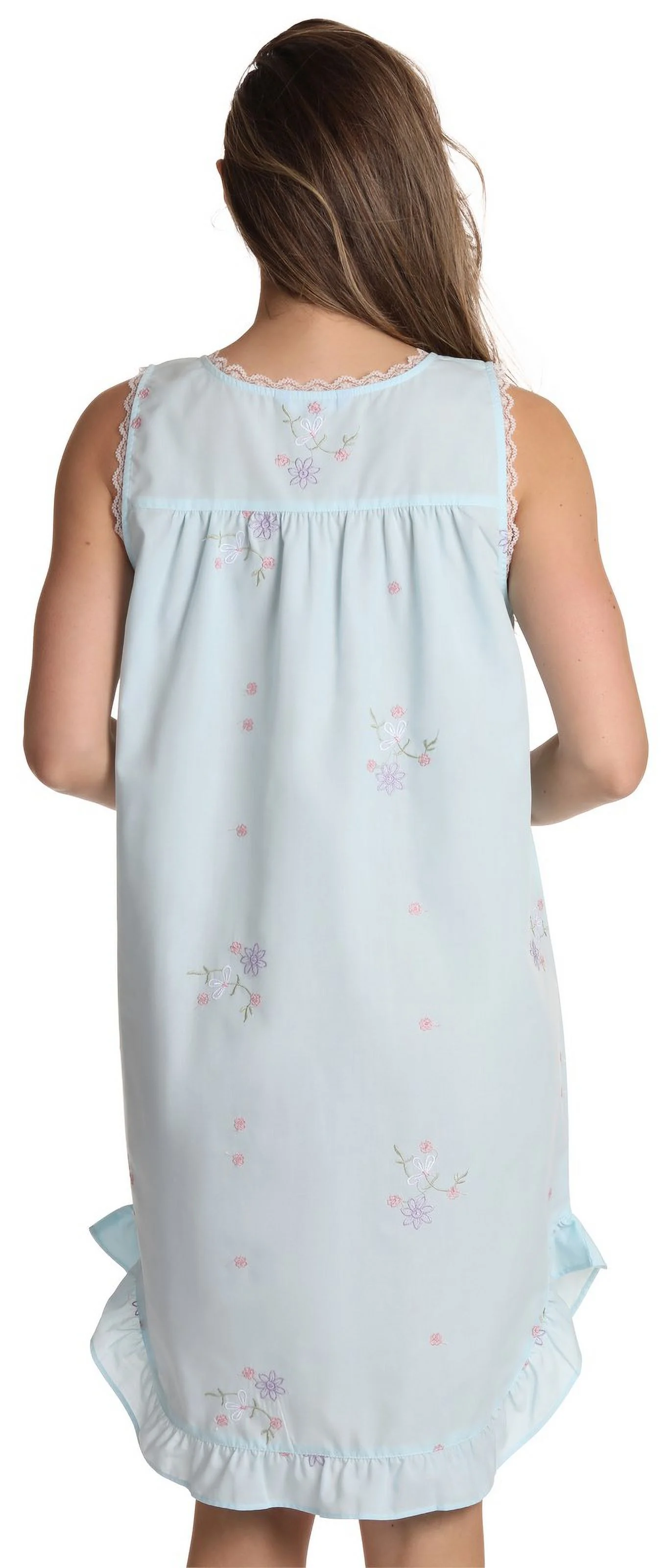 Dreamcrest Sleeveless Seersucker Gowns 6512-BLU-S