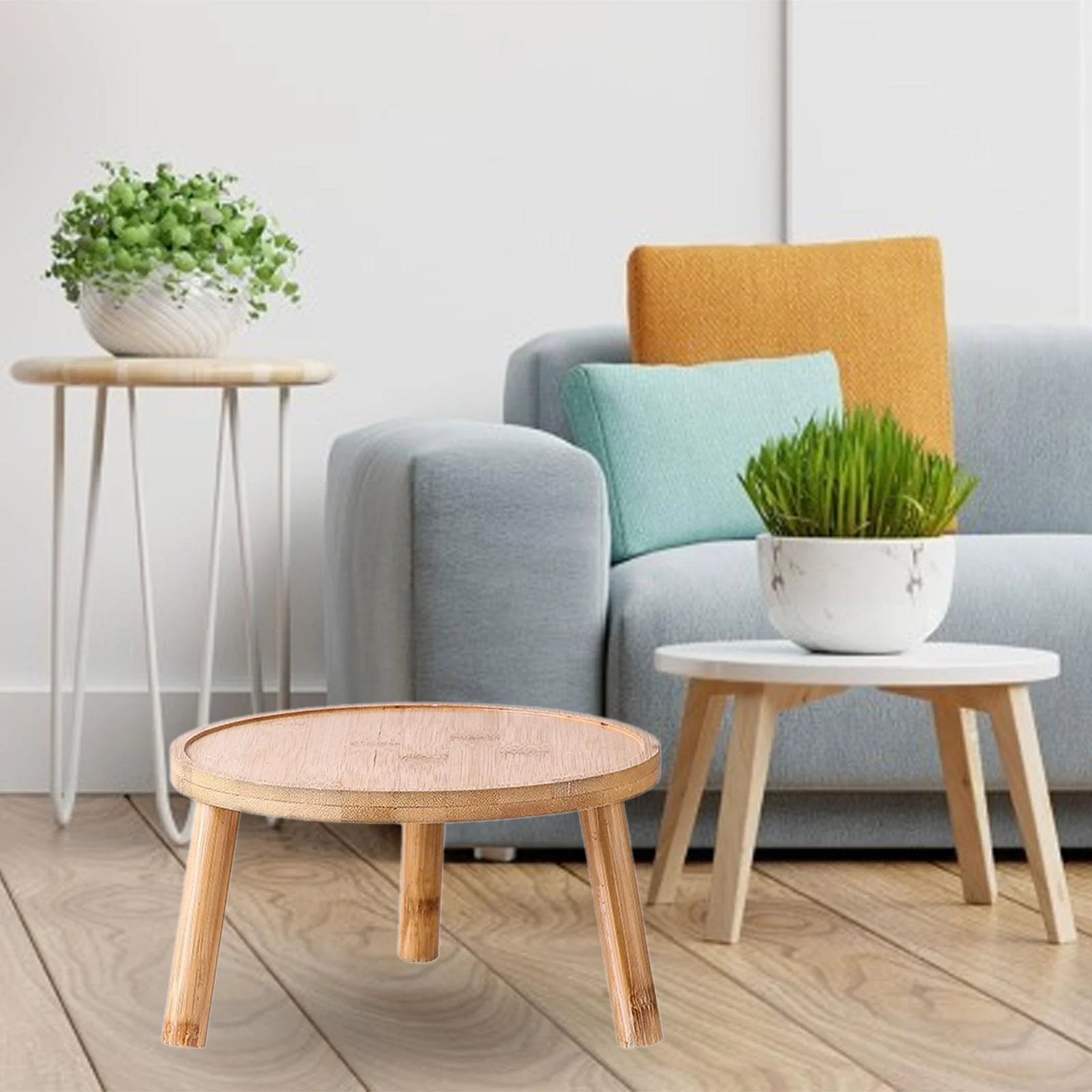 Miulika Flowers Pot Holder Planter Rack Indoor Balcony Garden Wooden Plant