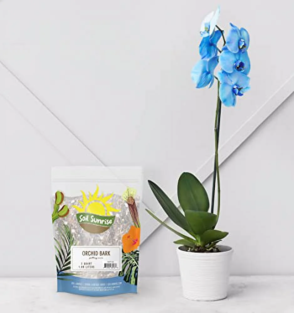 100% Organic Orchid Potting Bark (8 Quarts), All-Natural USA-Sourced Pine Bark Orchid Mix Additive