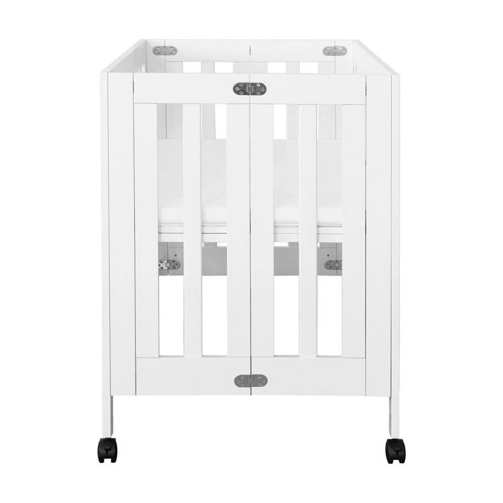 Babyletto Origami Portable Folding Mini Crib with Casters in White