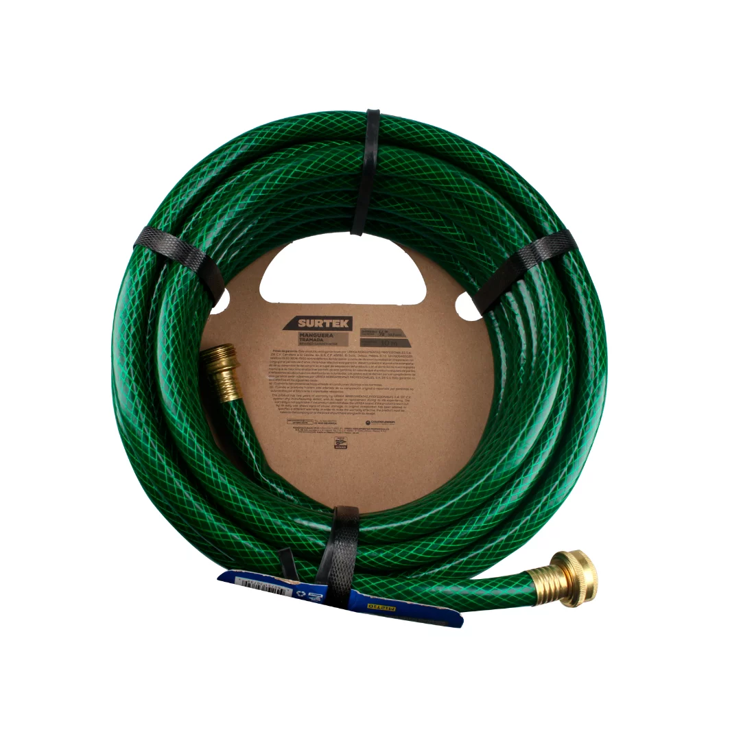 Surtek Green Woven Garden Hose, Braided Reinforced, 1/2