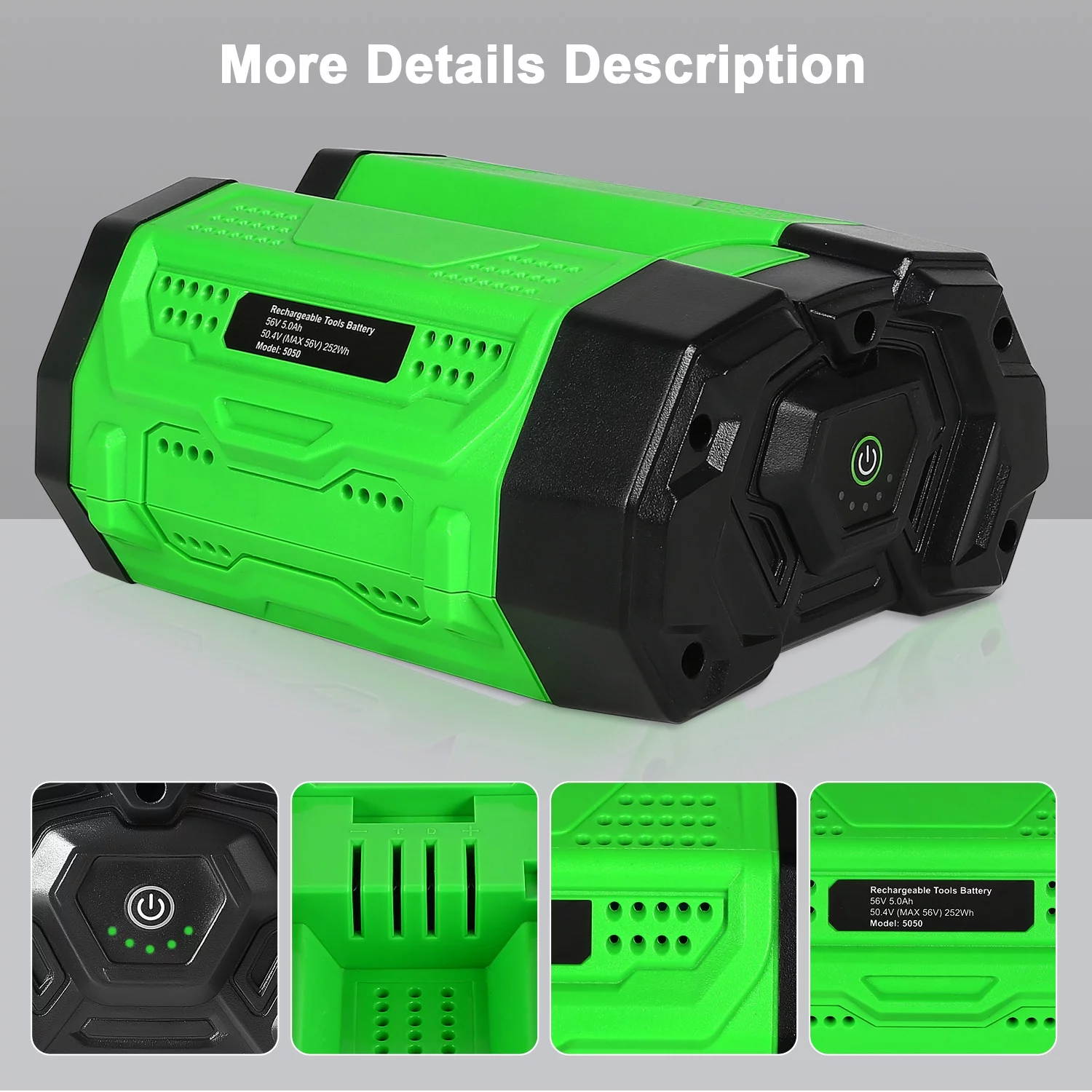SUNBAT 56V 5000mAh Replacement Battery for EGO BA2800 BA4200 BA1400, 5.0Ah Lithium Ion Battery Compatible with All Power 56V CS1604 CS1804 CS1403 HT2400 LB6504 LB5804 LB6500 LB4800 PH1400 Tools