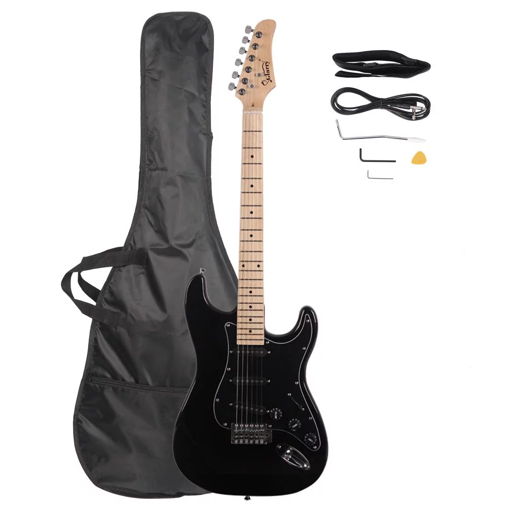 Glarry Right Handed Basswood Beginner Electric Guitar Black