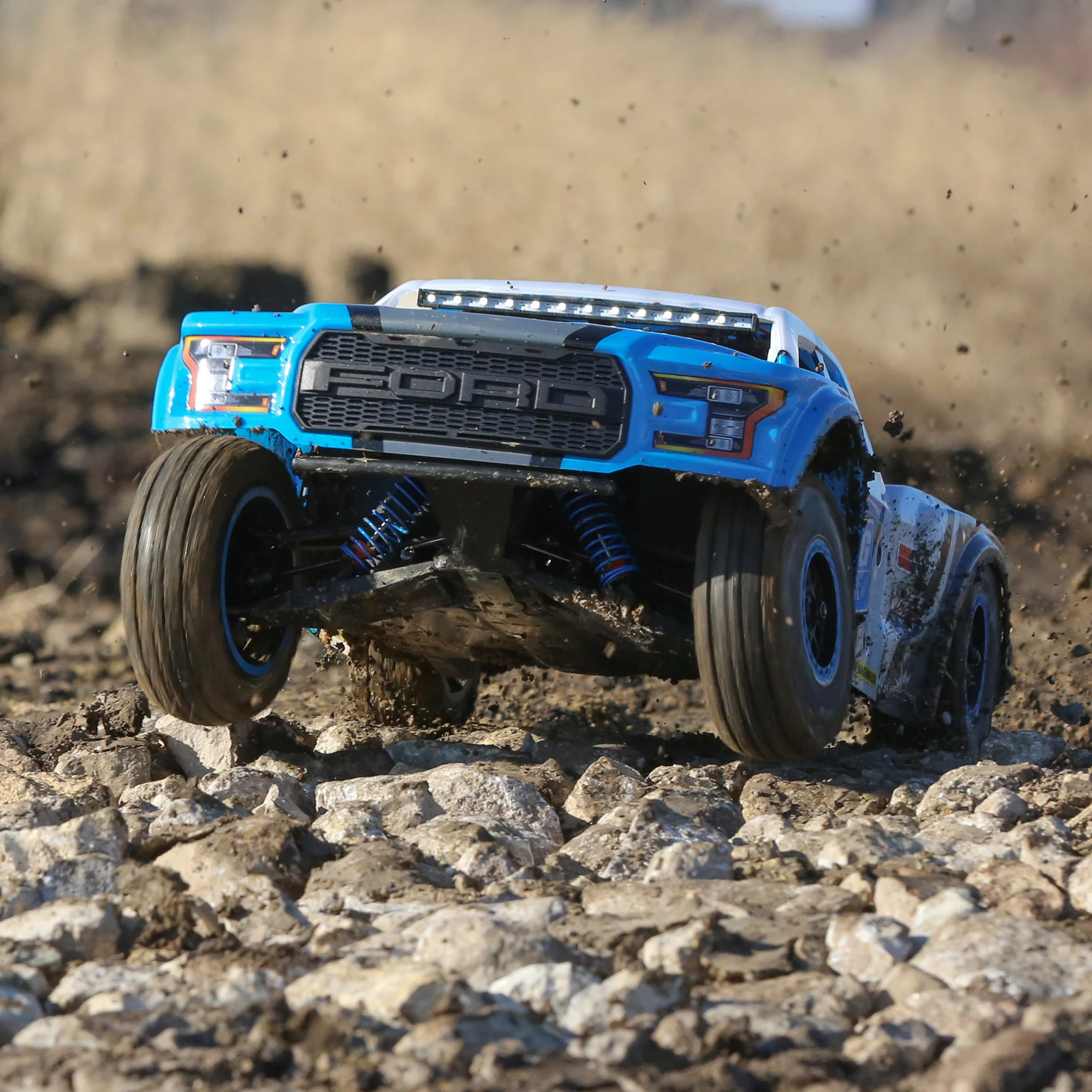 Losi RC Truck 1/10 King Shocks Ford Raptor Baja Rey 4 Wheel Drive Brushless RTR Battery and Charger Not Included with SMART LOS03020V2T1 Cars Electric RTR 1/10 Off-Road