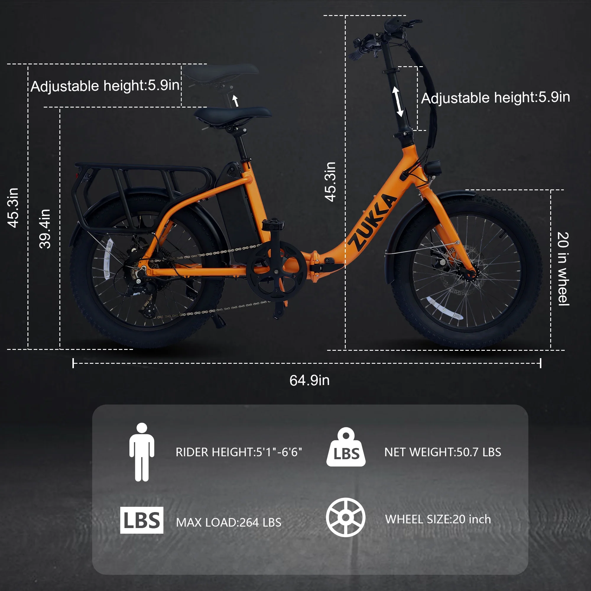 Electric Bike for Adults 500W Motor 25MPH Max Speed 48V 10AH Removable Battery 20