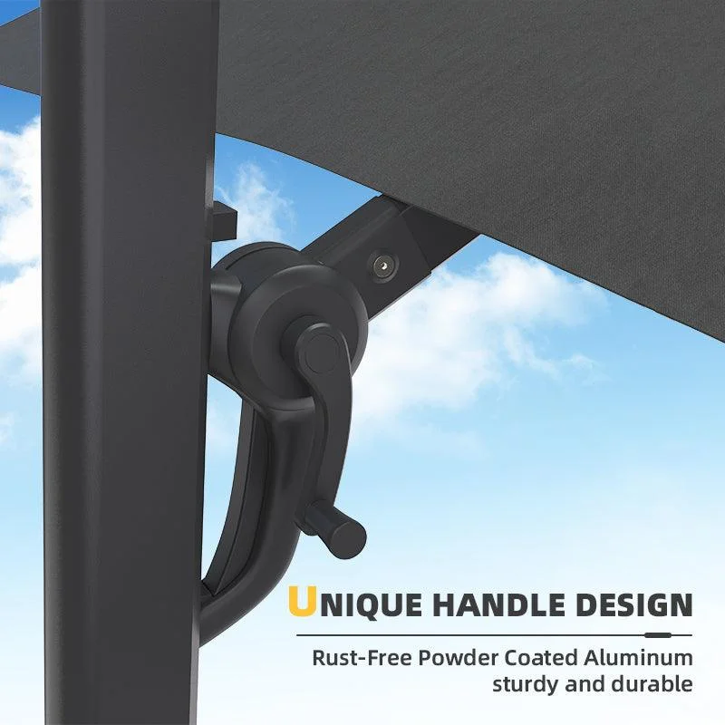 PURPLE LEAF 10 ft Square Patio Umbrella Offset Hanging Umbrella Cantilever Sunny Umbrella with 360° rotating handle,Navy Blue