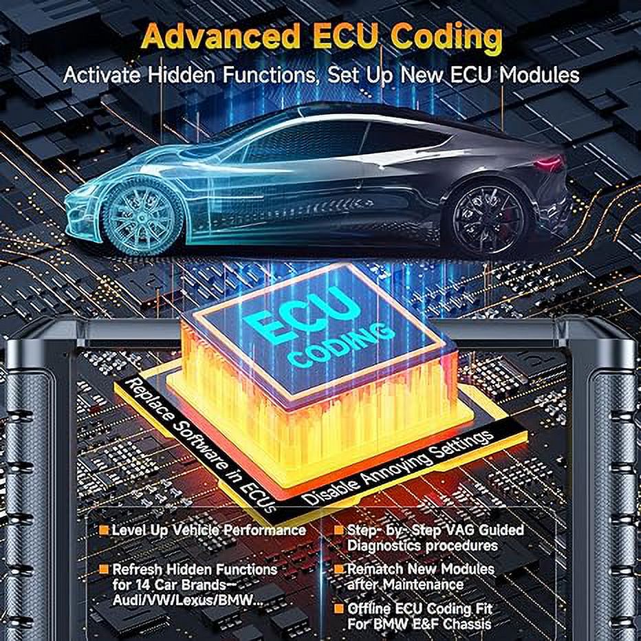 FOXWELL NT909 OBD2 Scanner, 2024 Wireless Bidirectional Scan Tool with ECU Reset, Full System Diagnostic Tool, 30+ Resets, FCA, VAG Guide CAN-FD/DOIP, 3 Year Update Car Scanner for All Vehicles