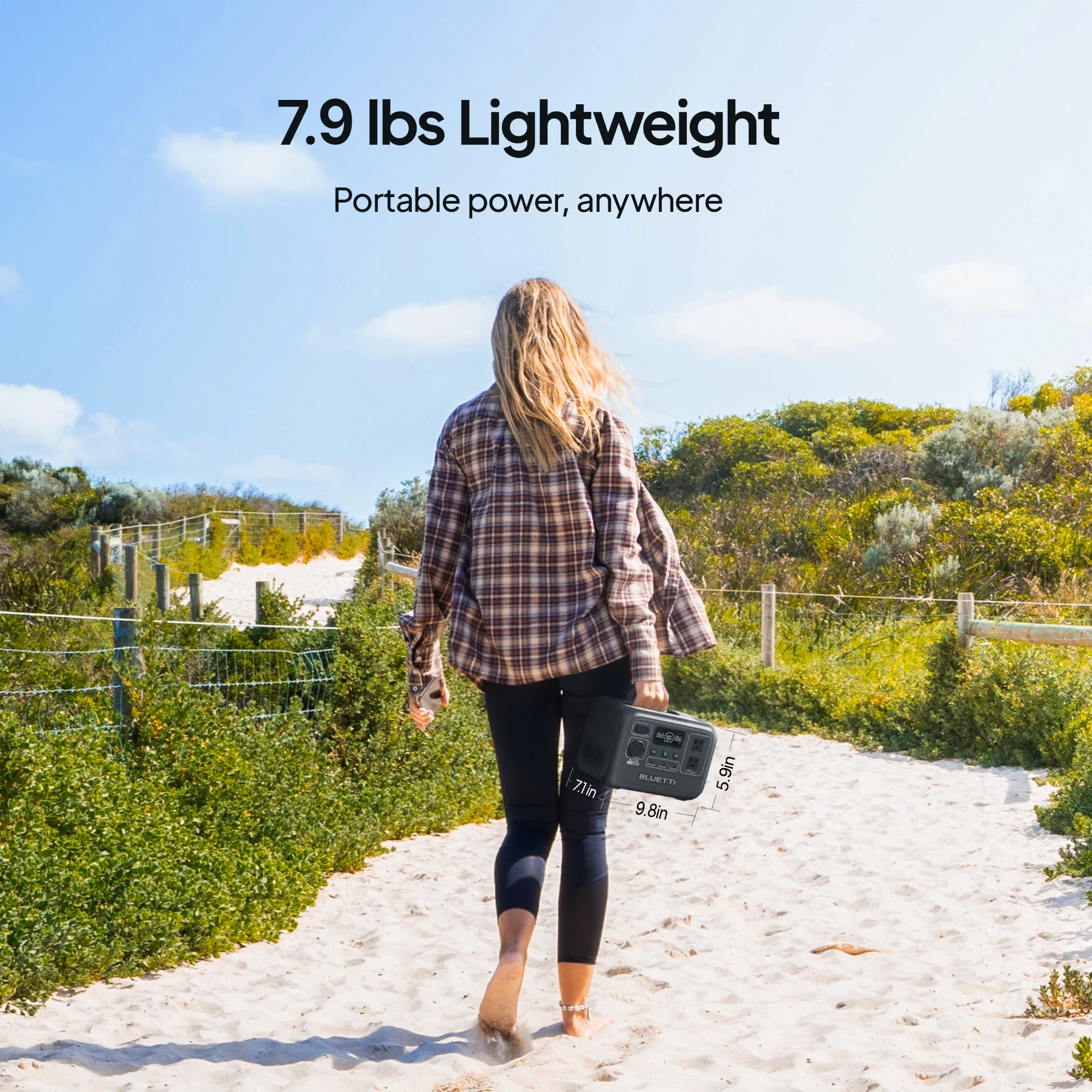 BLUETTI AC2A Portable Solar Generator and PV200 Solar Panel, 204.8Wh LiFePO4 Power Station With 300W Rated Power (600W Lifting Power) for Camping, Hiking, Home, 0-80% Recharge in 45 Mins