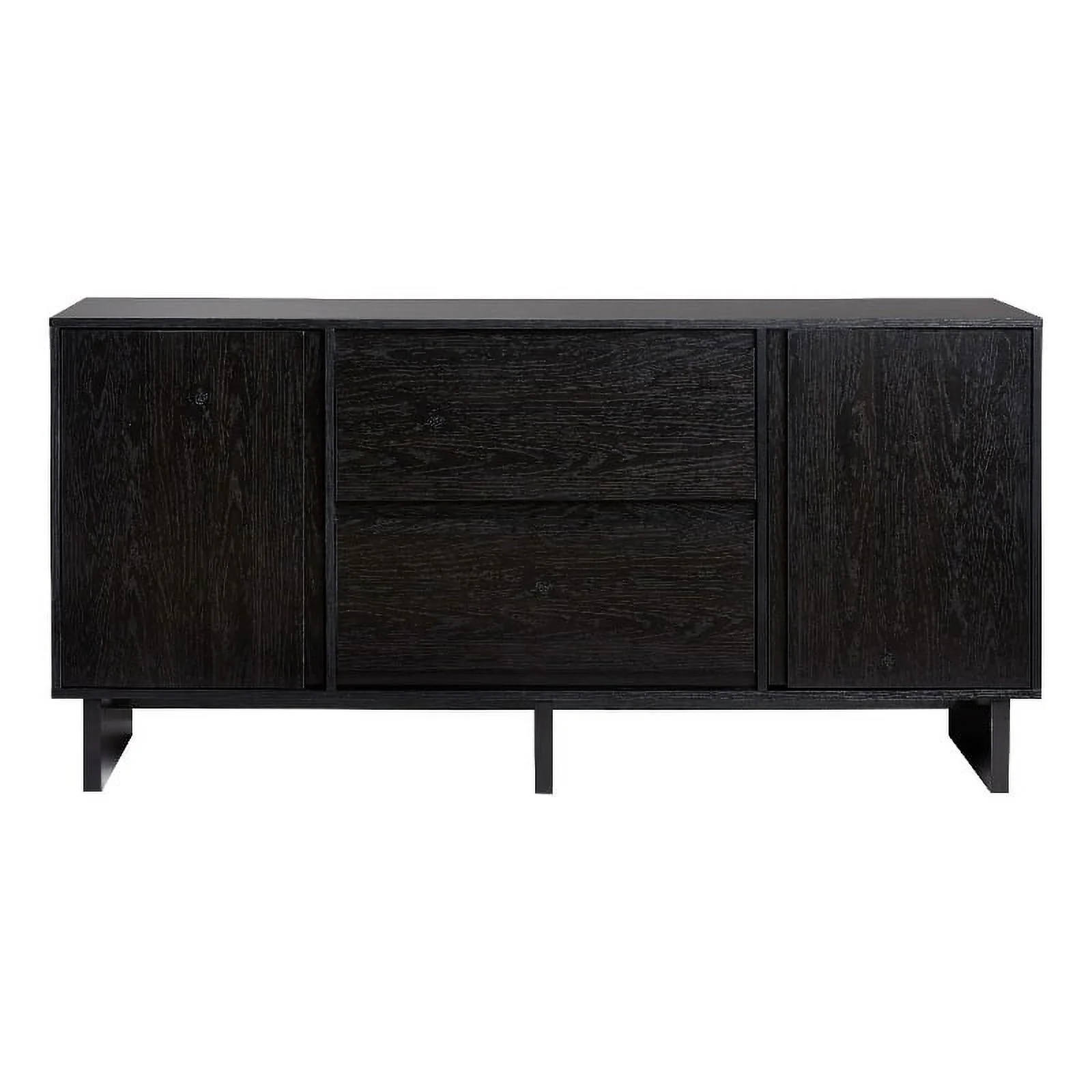 Pemberly Row Modern Beveled 2-Door 2-Drawer Wood Sideboard 63
