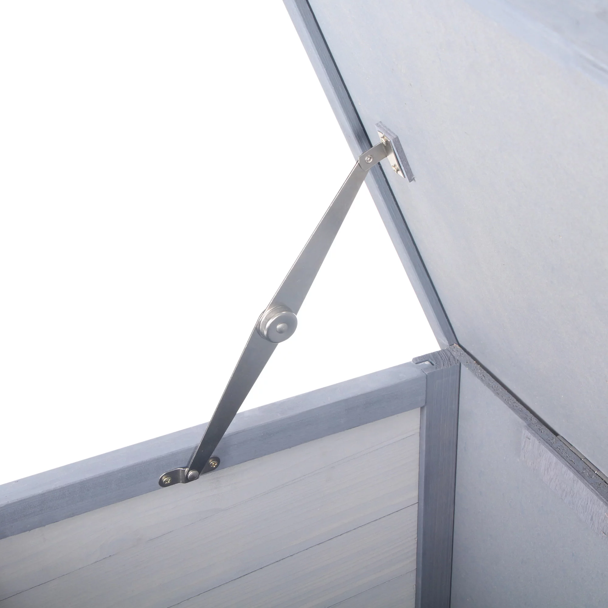 PawHut Wooden Rabbit Hutch Bunny Hutch Cage Guinea Pig with Waterproof Roof, No Leak Tray and Feeding Trough, Indoor/Outdoor, Gray