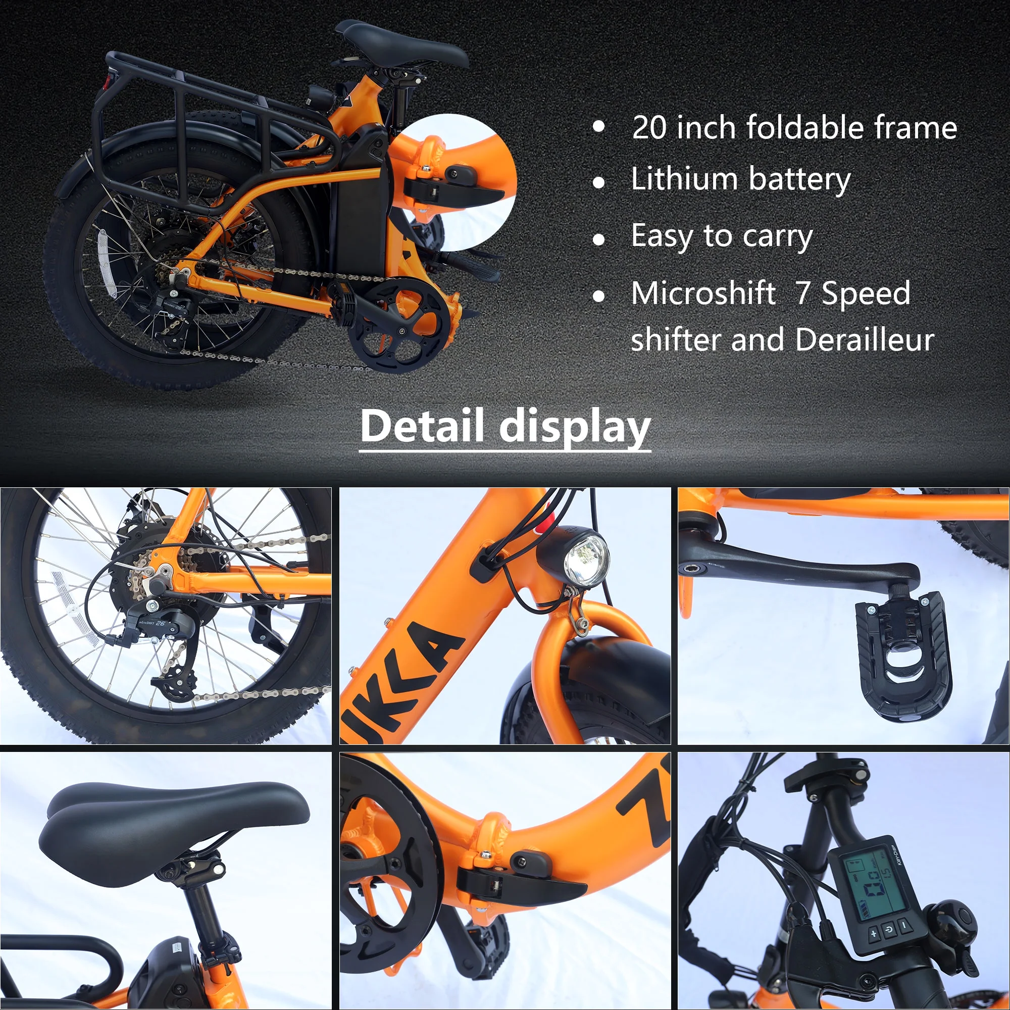 Electric Bike for Adults 500W Motor 25MPH Max Speed 48V 10AH Removable Battery 20