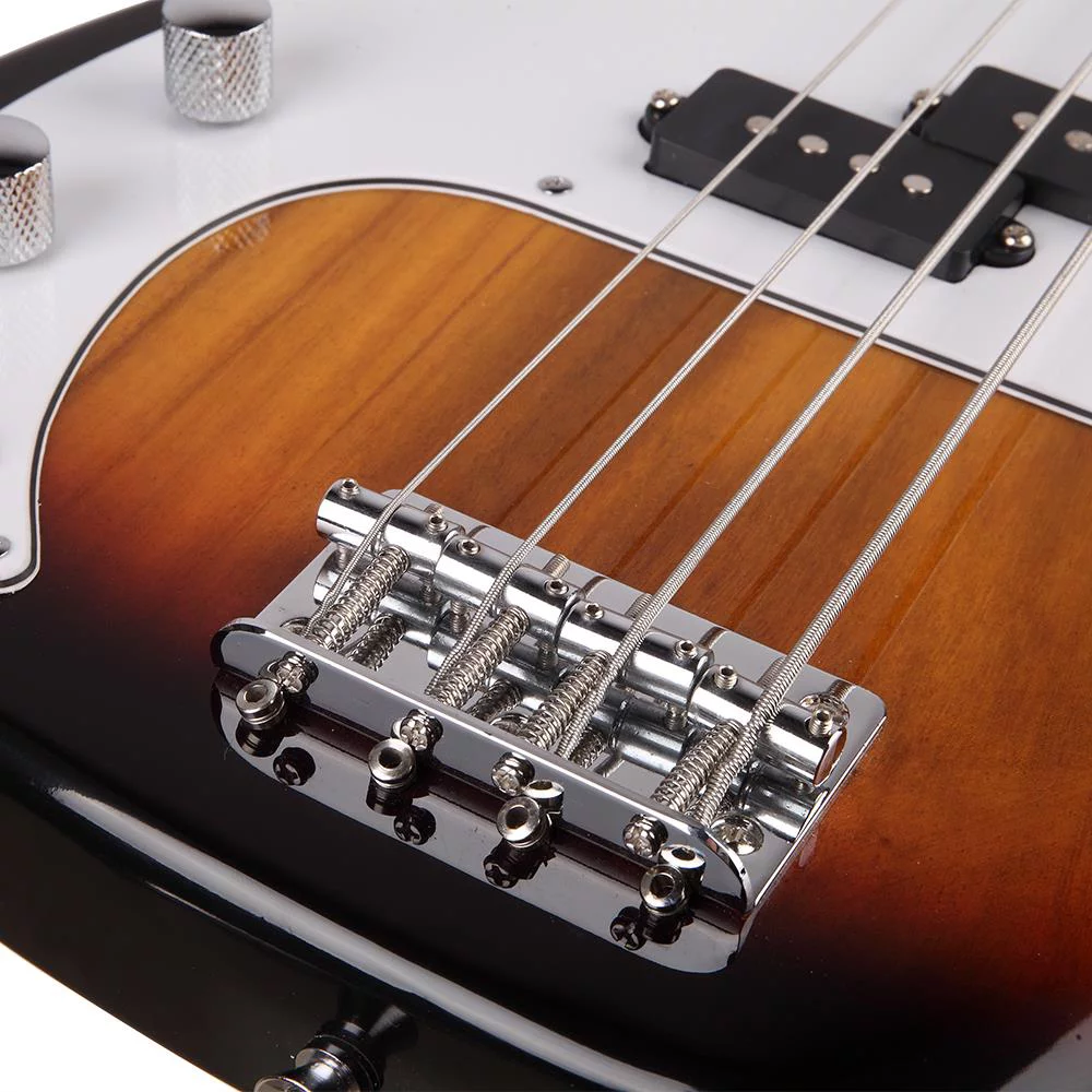 Glarry GP Left Hand Electric Bass Guitar with Guitar Bag Cord Wrench Tool for Beginner