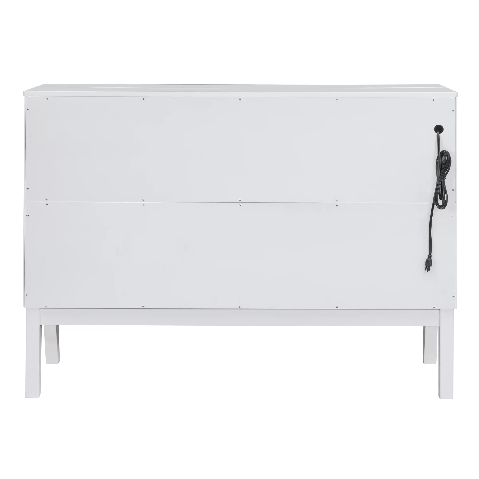 Churanty Queen Size Murphy Bed Wall Beds with USB Port and Shelves,Wood Mobile Murphy Chest Bed Cabinet Bed,White