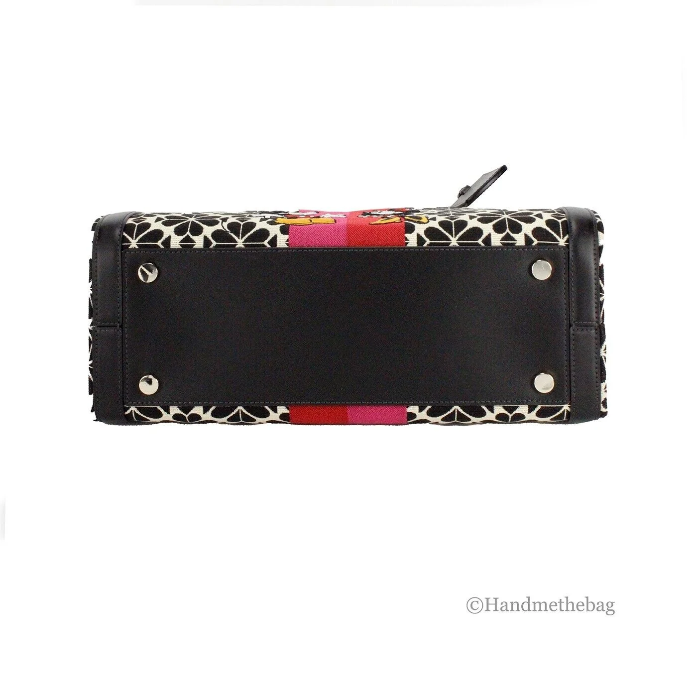 Kate Spade X Disney 100 Cream Flower Jacquard Stripe Market Medium Tote Bag