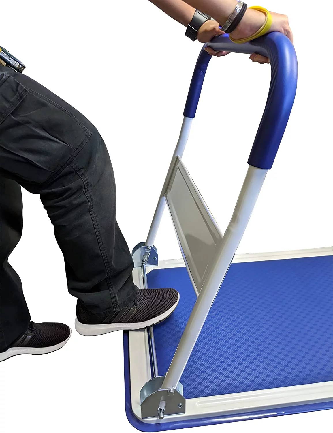 Extra Large Foldable Push Cart Dolly | 660 lbs. Capacity Moving Platform Hand Truck | Heavy Duty Space Saving Collapsible | Swivel Push Handle S Bed Wagon