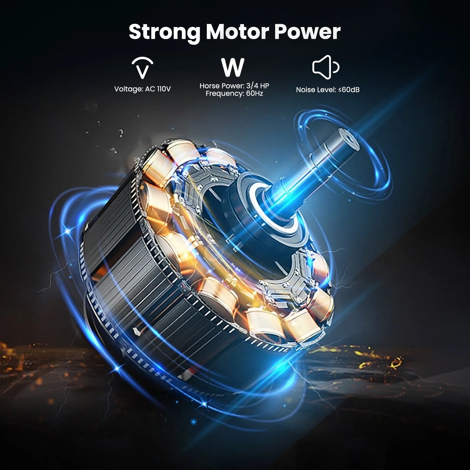 WRSTER-TECH 3/4 HP 5.2CFM Pond Aerator Lake Compressor Timer 200' Tube 2 Diffusers System 550W 3 Acre