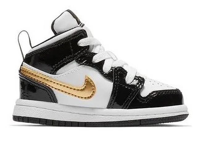 Air Jordan 1 Mid Patent TD 'Black Gold' 'Black Gold' - BQ6933-007