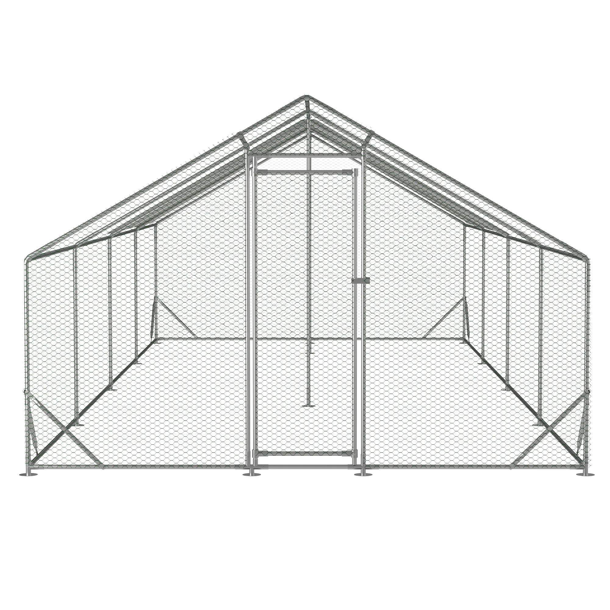 Ufurpie Large Metal Chicken Coop, Walk-in Chicken Run,Galvanized Wire Poultry Chicken Hen Pen Cage,Rabbits Duck Cages with Waterproof and Anti-Ultraviolet Cover for Outside