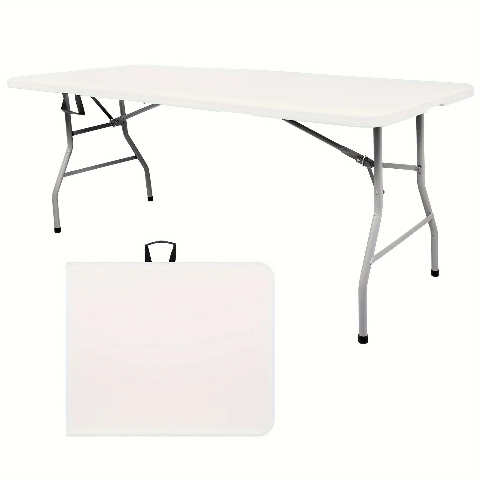 6FT FOLDING TABLE OUTDOOR, PICNIC TABLE, WHITE