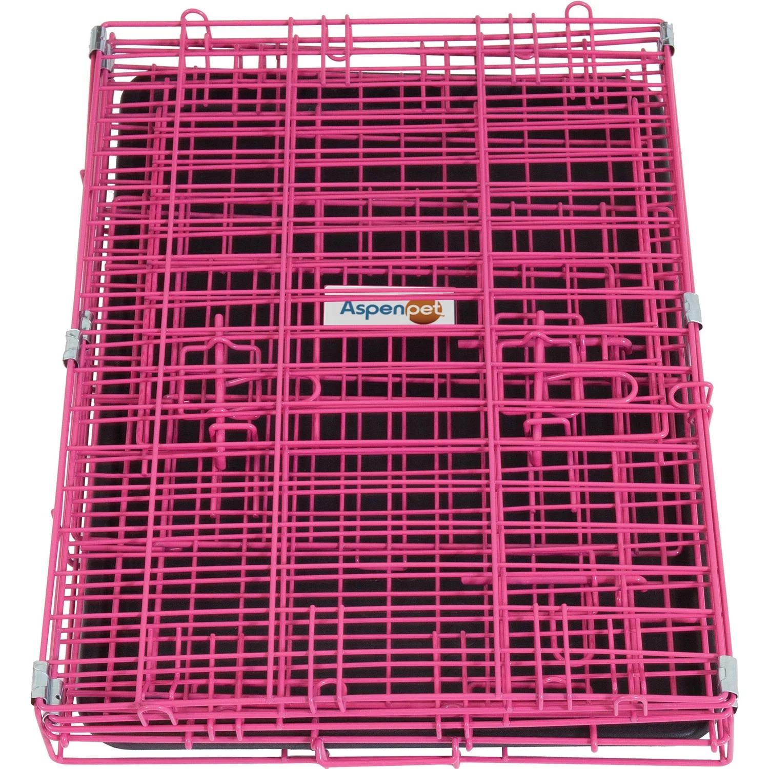 ASPENPET Doskocil Metal Puppy Crate, Pink, Small, 24
